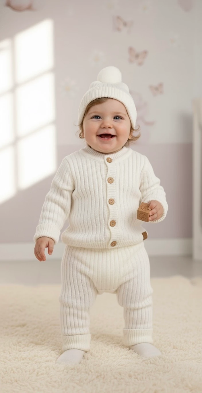 Moonaself Baby 3lü Organik Pamuk Triko Takım