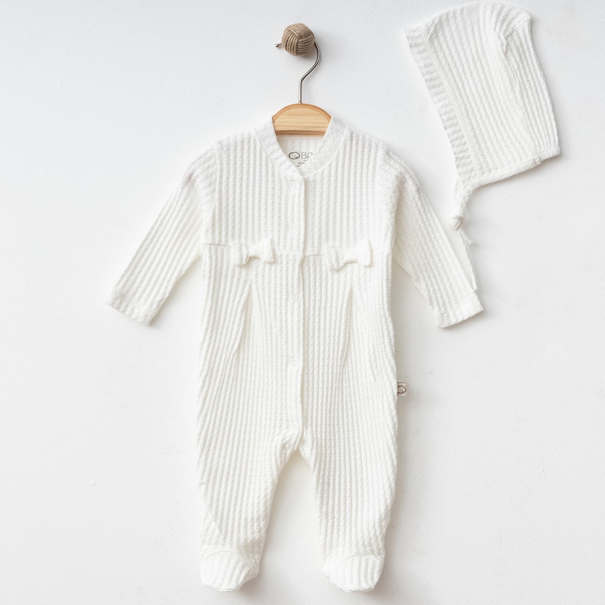 Moonaself Baby Organik Pamuk Kumaşlı Jakarlı Tulum Set