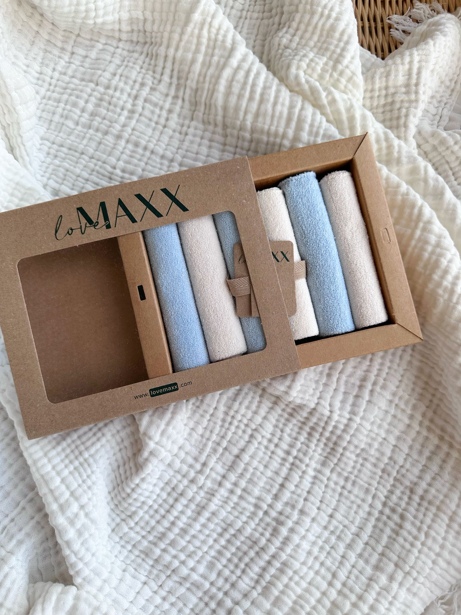 Organik Pamuk Kumaşlı Bebek Ağız Mendil - Bebek Mavi