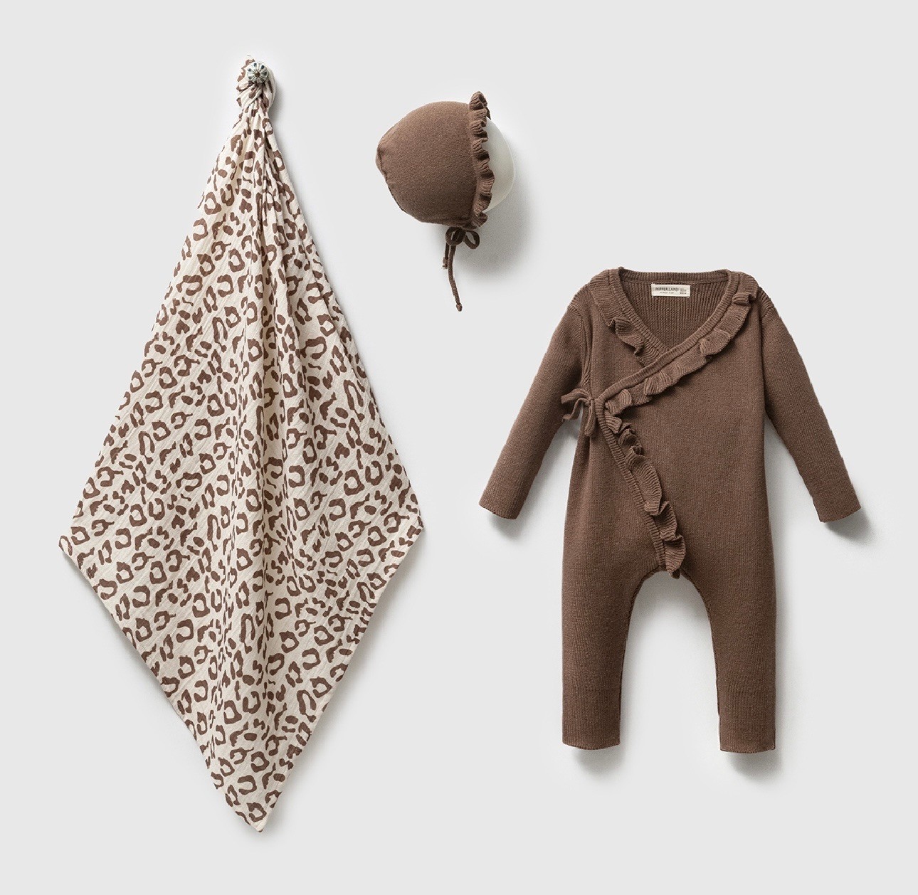 Moonaself Baby 0-3 Ay Organik Pamuklu Kruvaze Fırfırlı 3lü Set