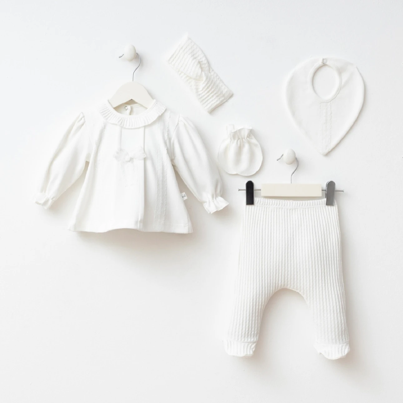 Moon Baby Isabella Organik Pamuk Kumaşlı 5li Set - Beyaz