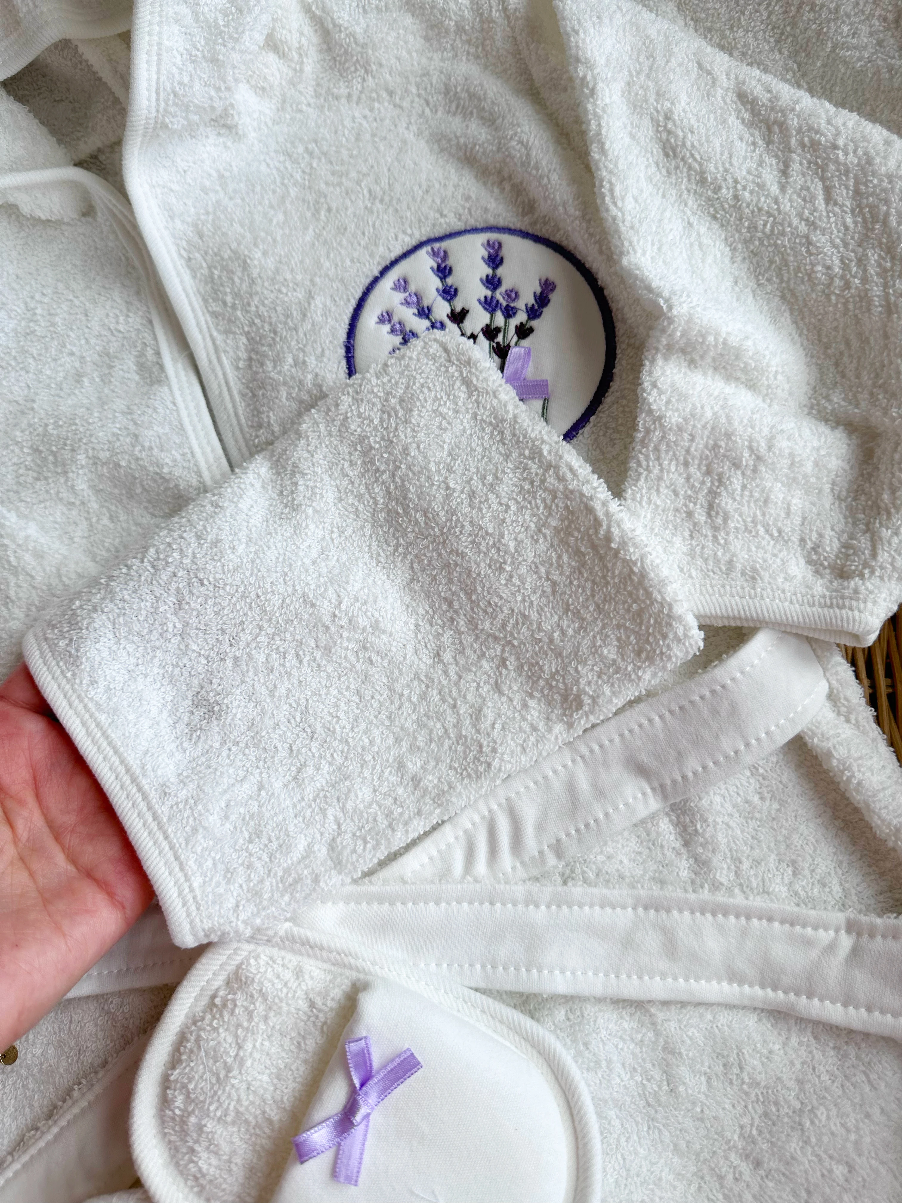 Moon Baby Lavanta Nakışlı Bornoz Set