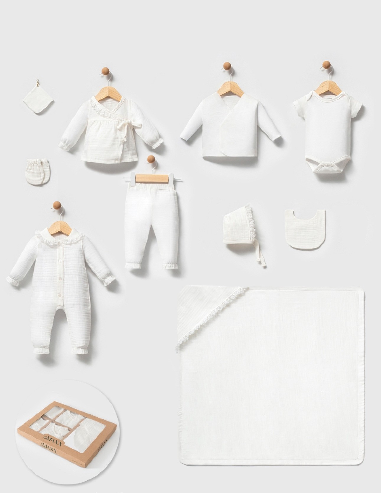 Moonaself Baby Pamuklu Müslin Kumaş 10lu Set