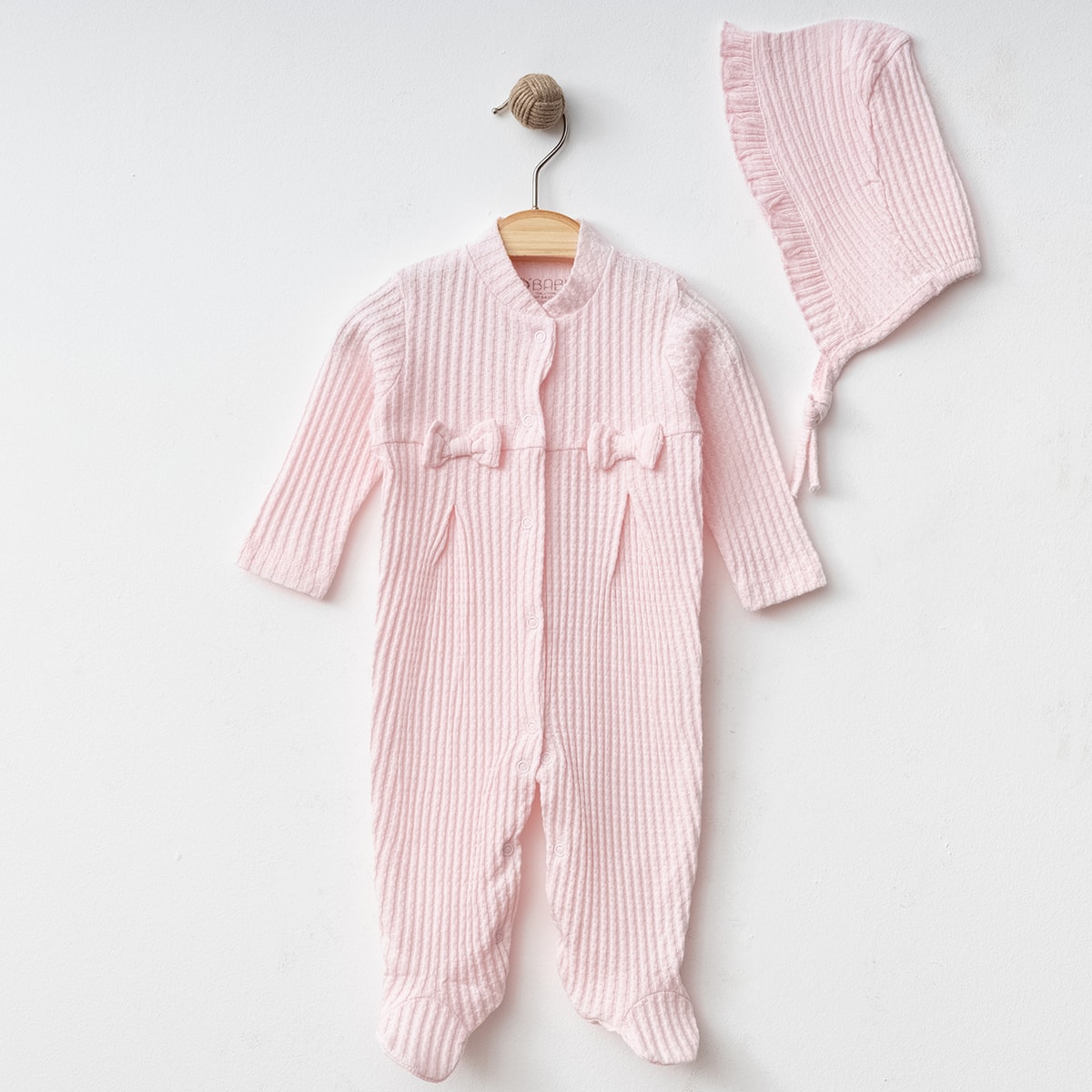 Moonaself Baby Organik Pamuk Kumaşlı Jakarlı Tulum Set