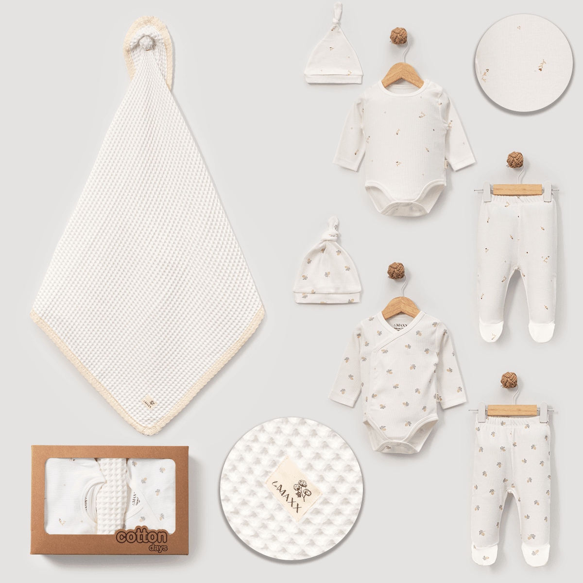 MOONASELF BABY UNISEX 0/3-3/6 AY BATTANİYELİ 7Lİ SET