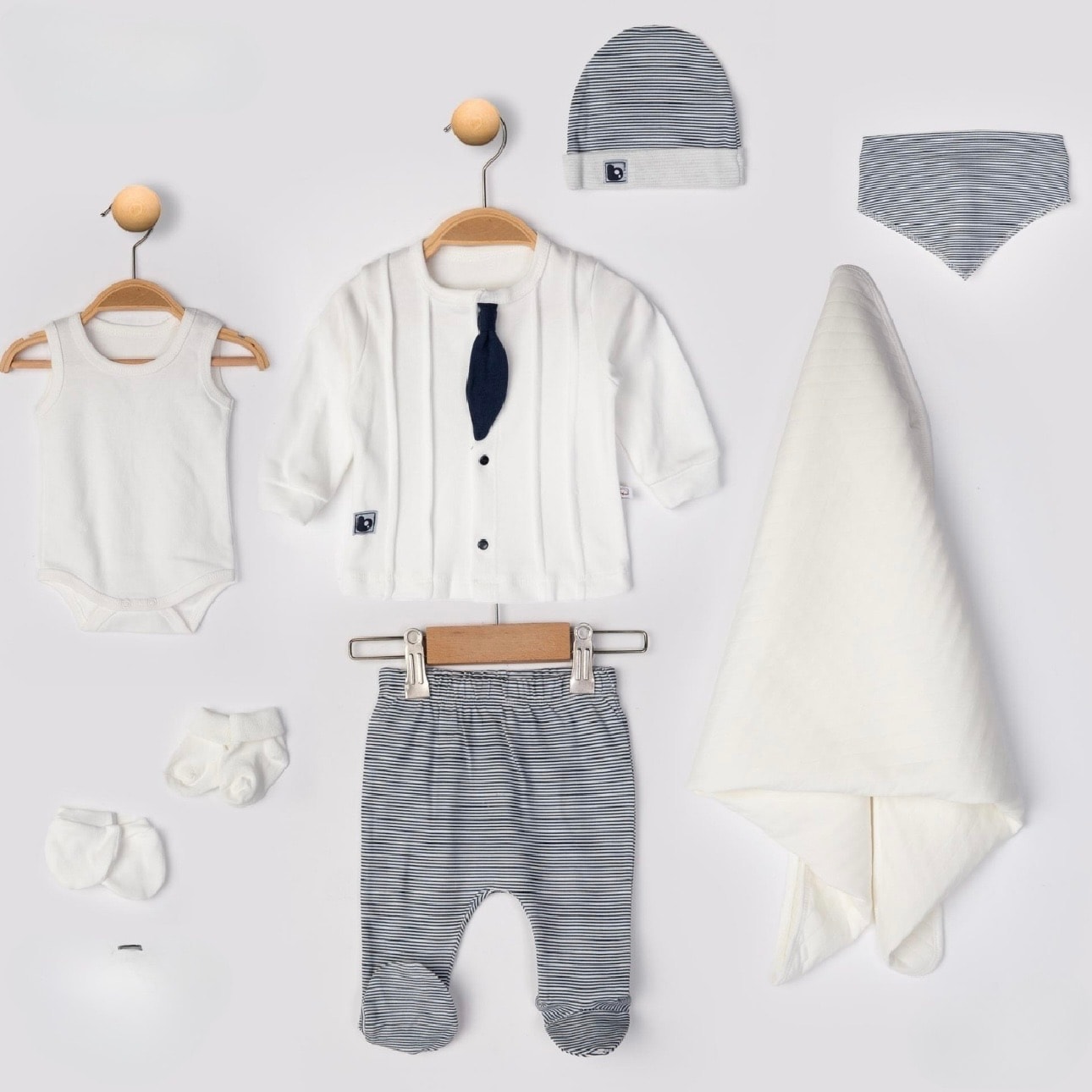 Moonaself Baby 0-3 Ay Kravatlı 8li Set