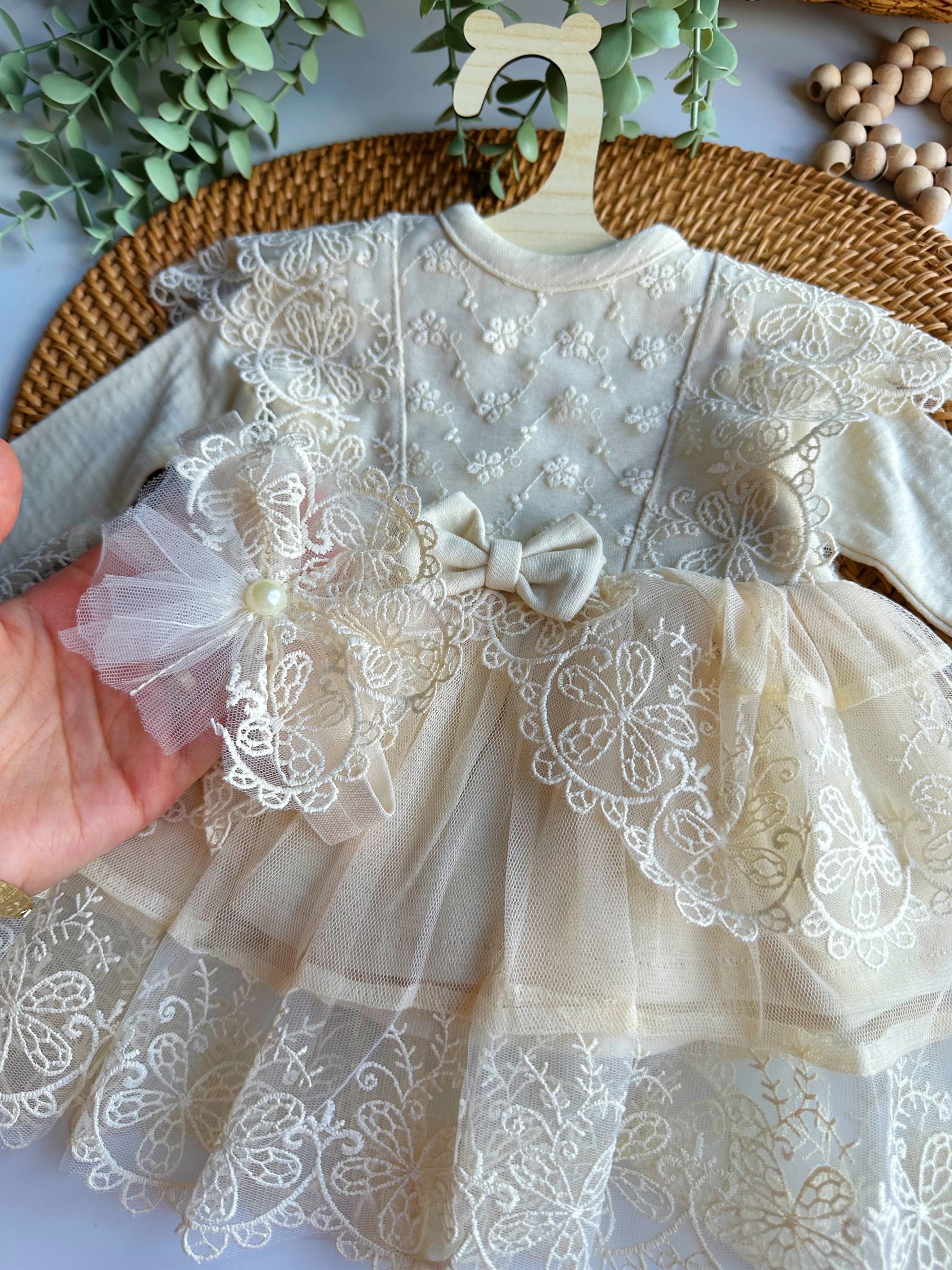 Moonaself Baby Kız Bebek Dantelli Elbise