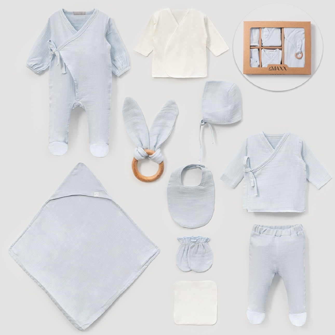 Moonaself Baby Erkek Bebek 0-3 ay 10lu Müslin Set