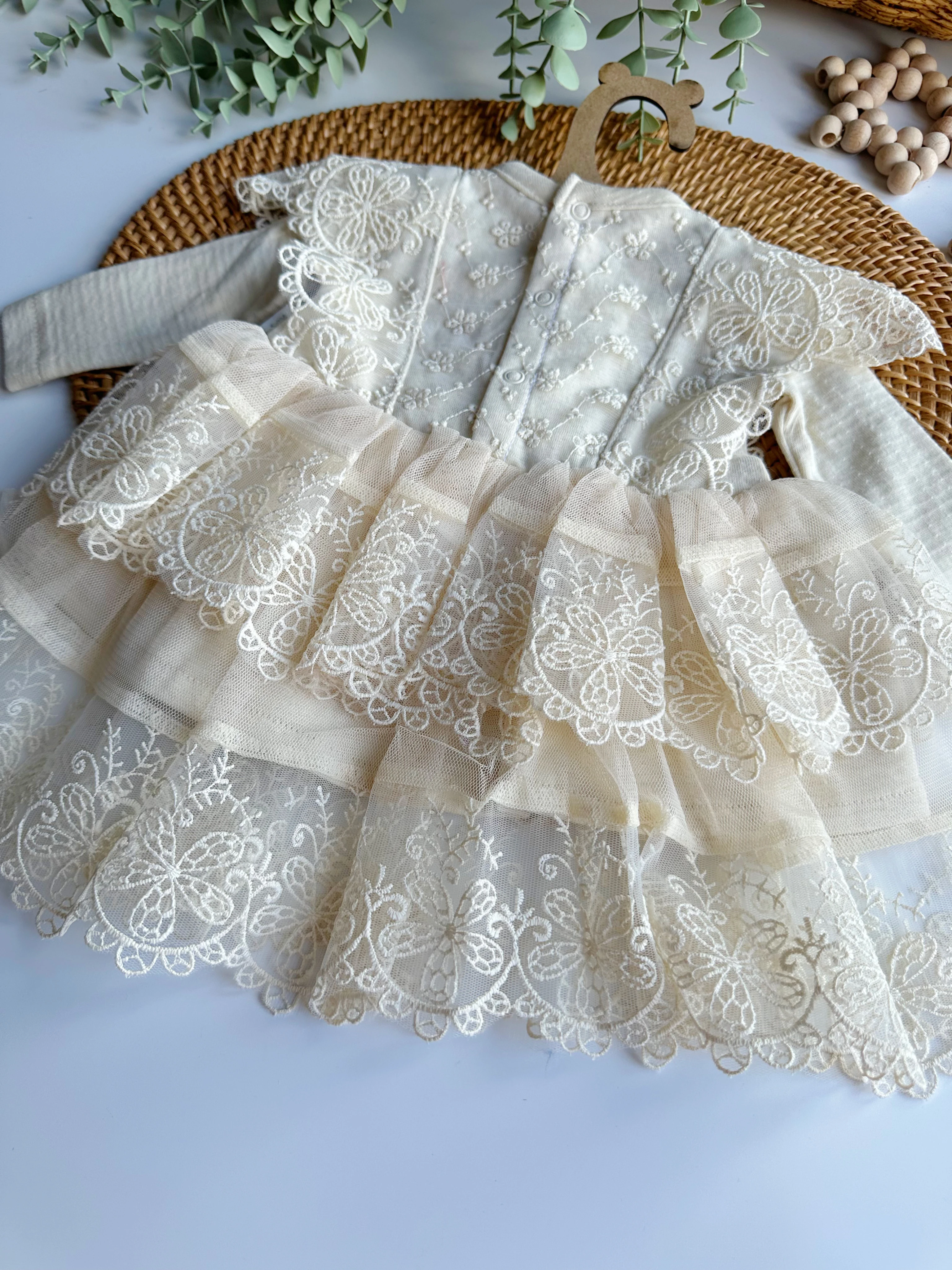 Moonaself Baby Kız Bebek Dantelli Elbise