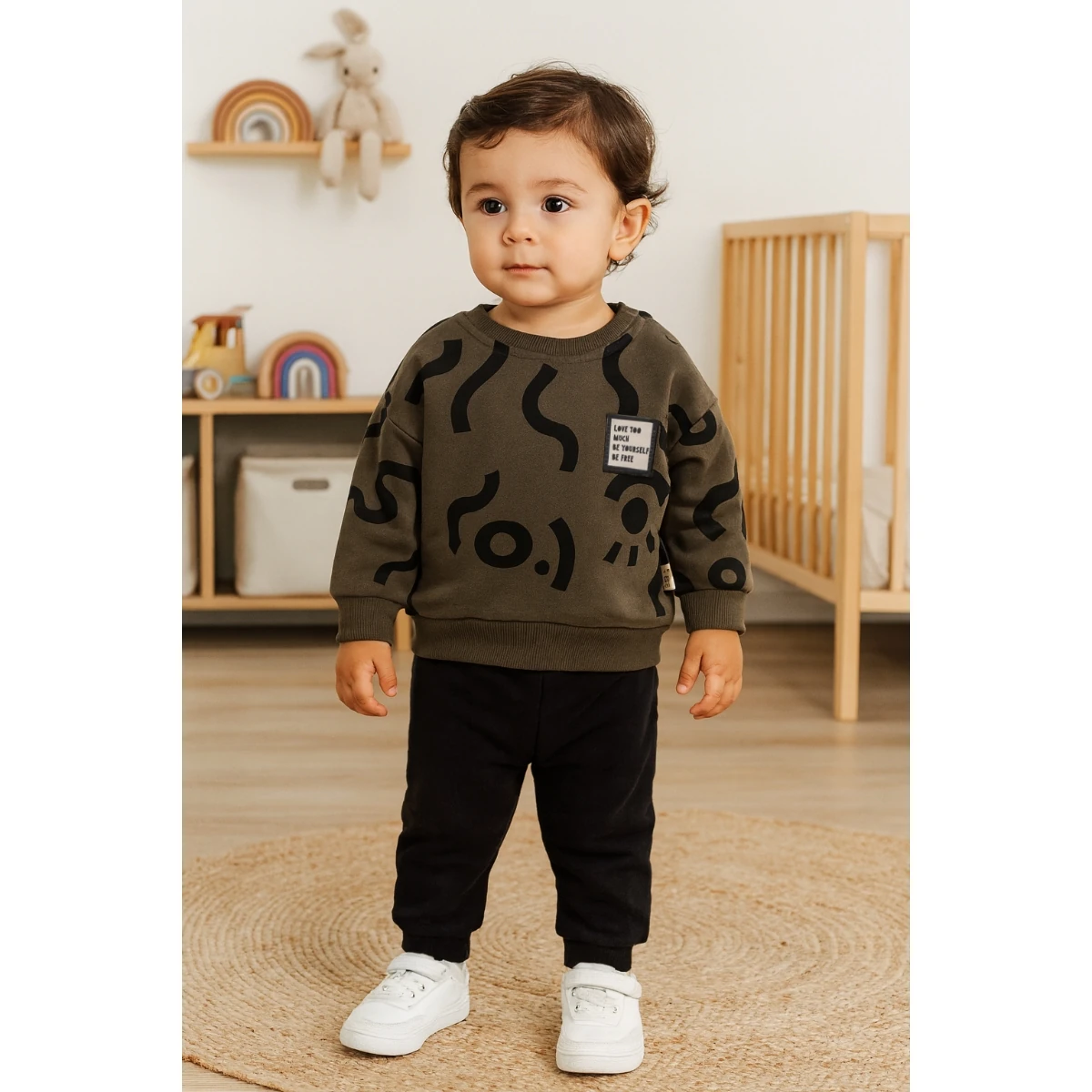 Moon Baby Erkek Bebek Organik Pamuk Kumaşlı İkili Takım