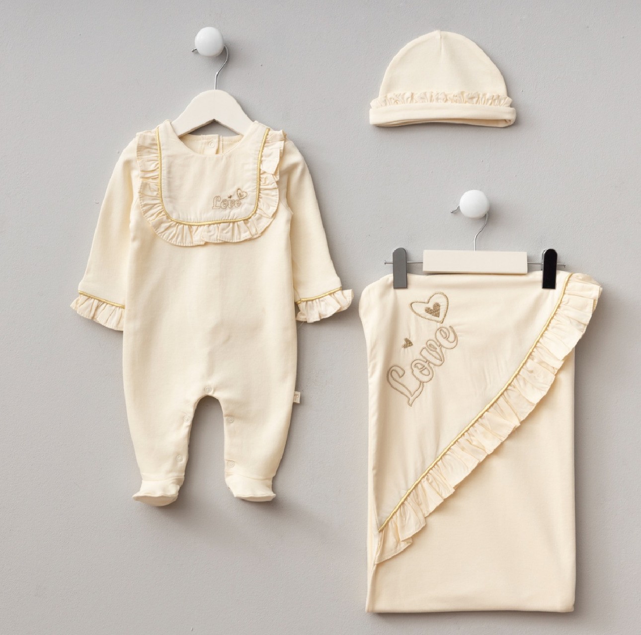 Moonaself Baby 0-3 Ay Premıum Love Battaniyeli Set