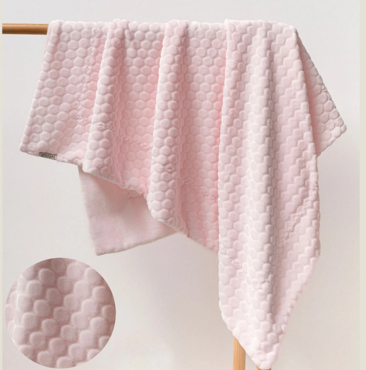 Moon Baby Organik Pamuk Kumaşlı Kabartmalı Bebek Battaniye - Pembe