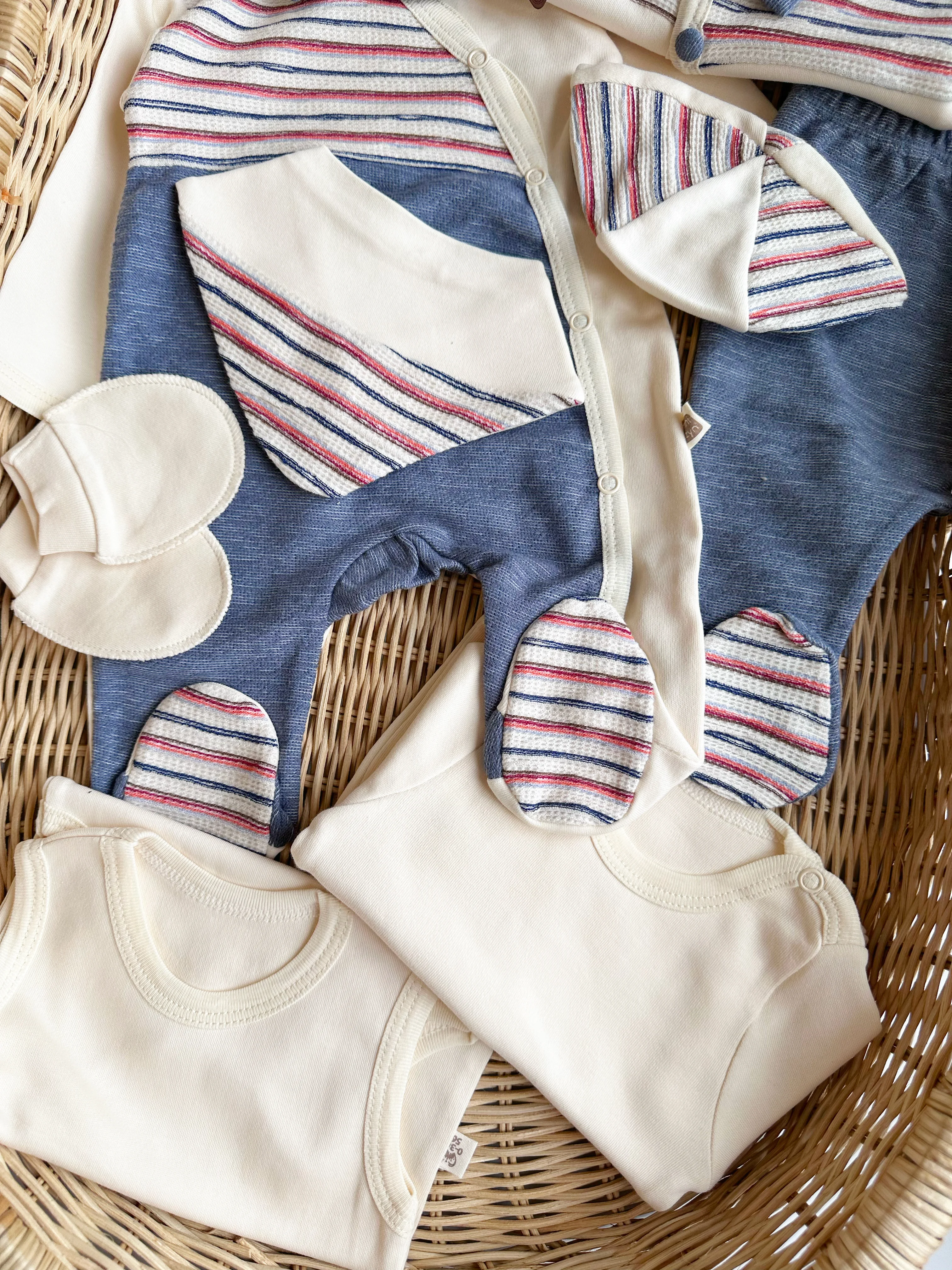 MOONASELF BABY 0-3 AY ÇİZGİ DETAYLI 8Lİ SET