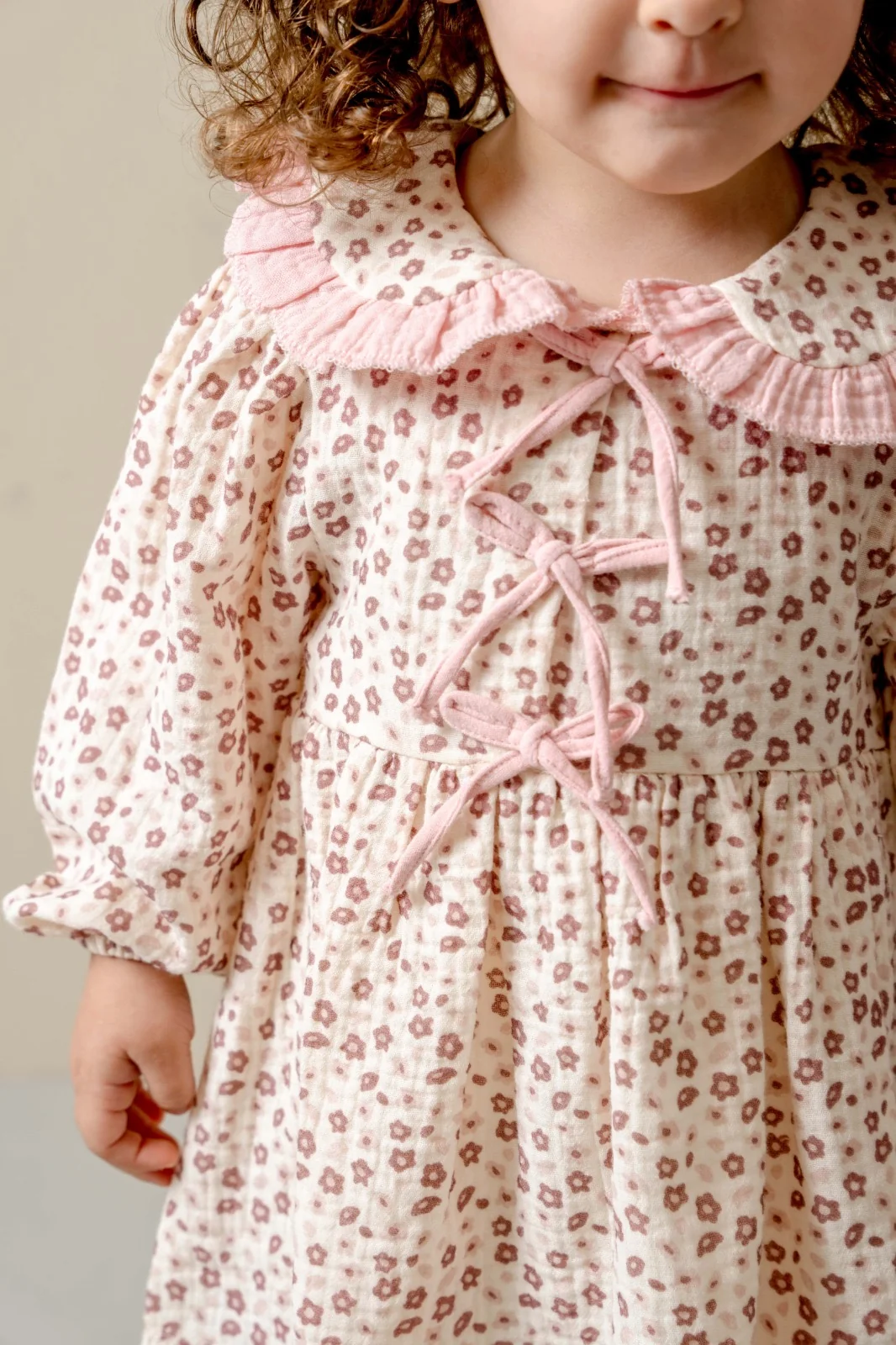 Moon Baby Kapitone Ceketli Çiçek Detaylı Elbise Çorap 3'lü Takım