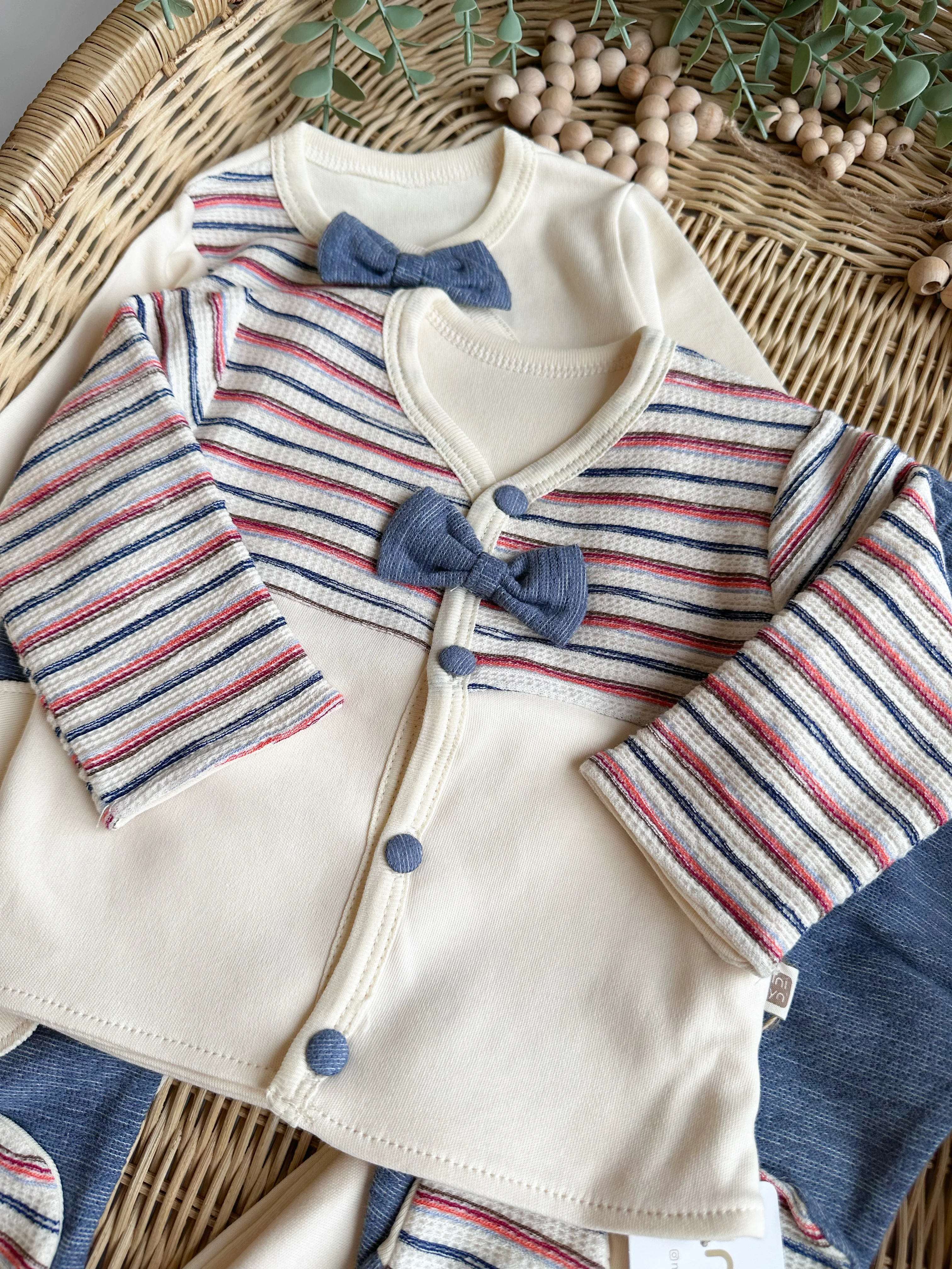 MOONASELF BABY 0-3 AY ÇİZGİ DETAYLI 8Lİ SET