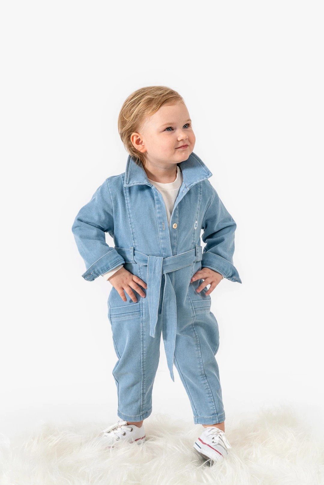 Moonaself Baby Kız Bebek Premıum Kot Tulum