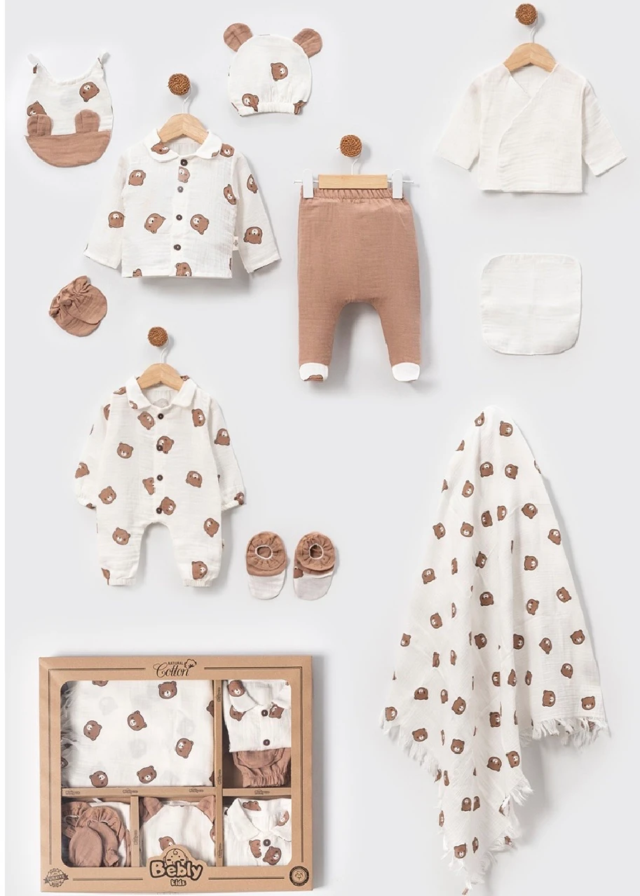 MOONASELF ERKEK 0-3 AY AYICIKLI MÜSLİN 10LU SET