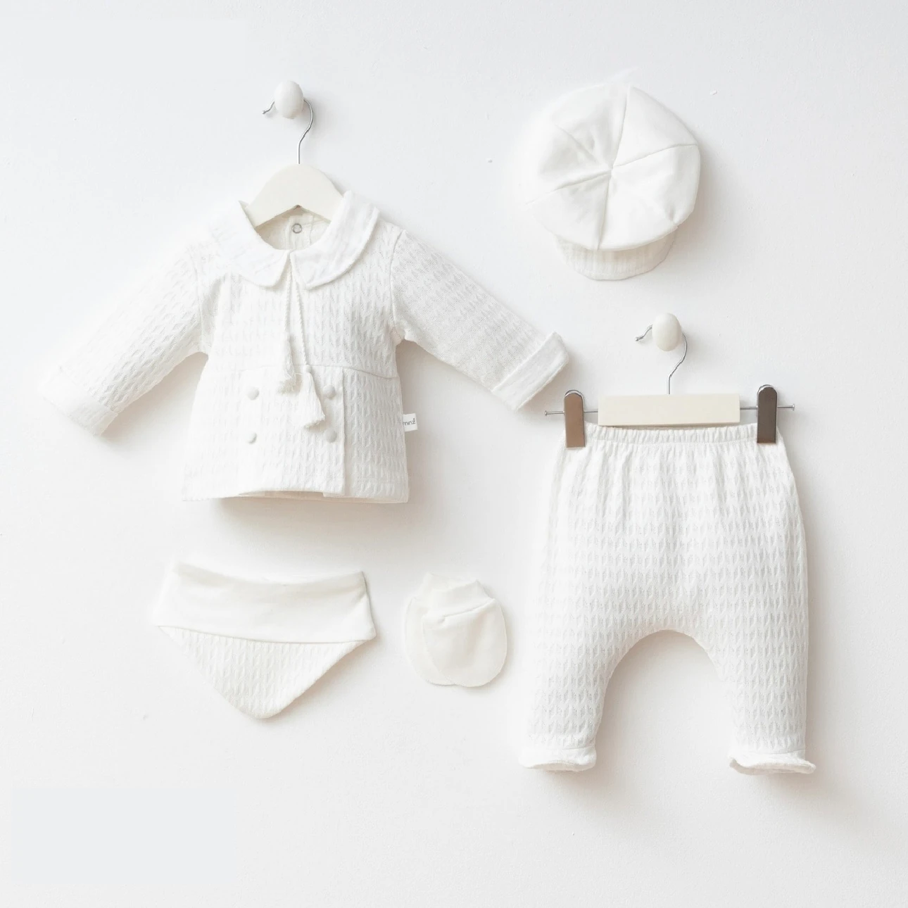 Moon Baby Organik Pamuklu Alexander 5li Set - Beyaz