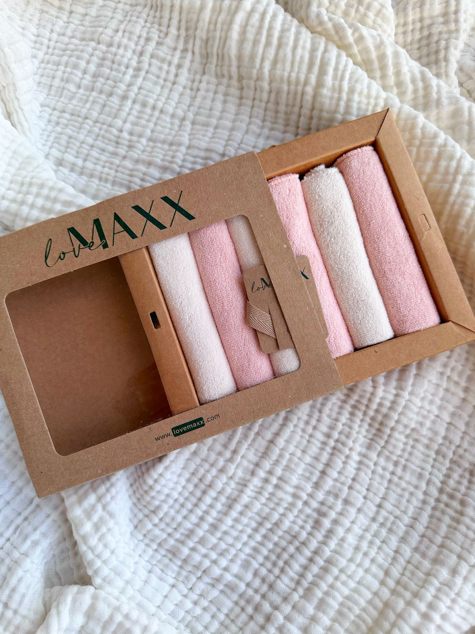 Organik Pamuk Kumaşlı Bebek Ağız Mendil - Pembe