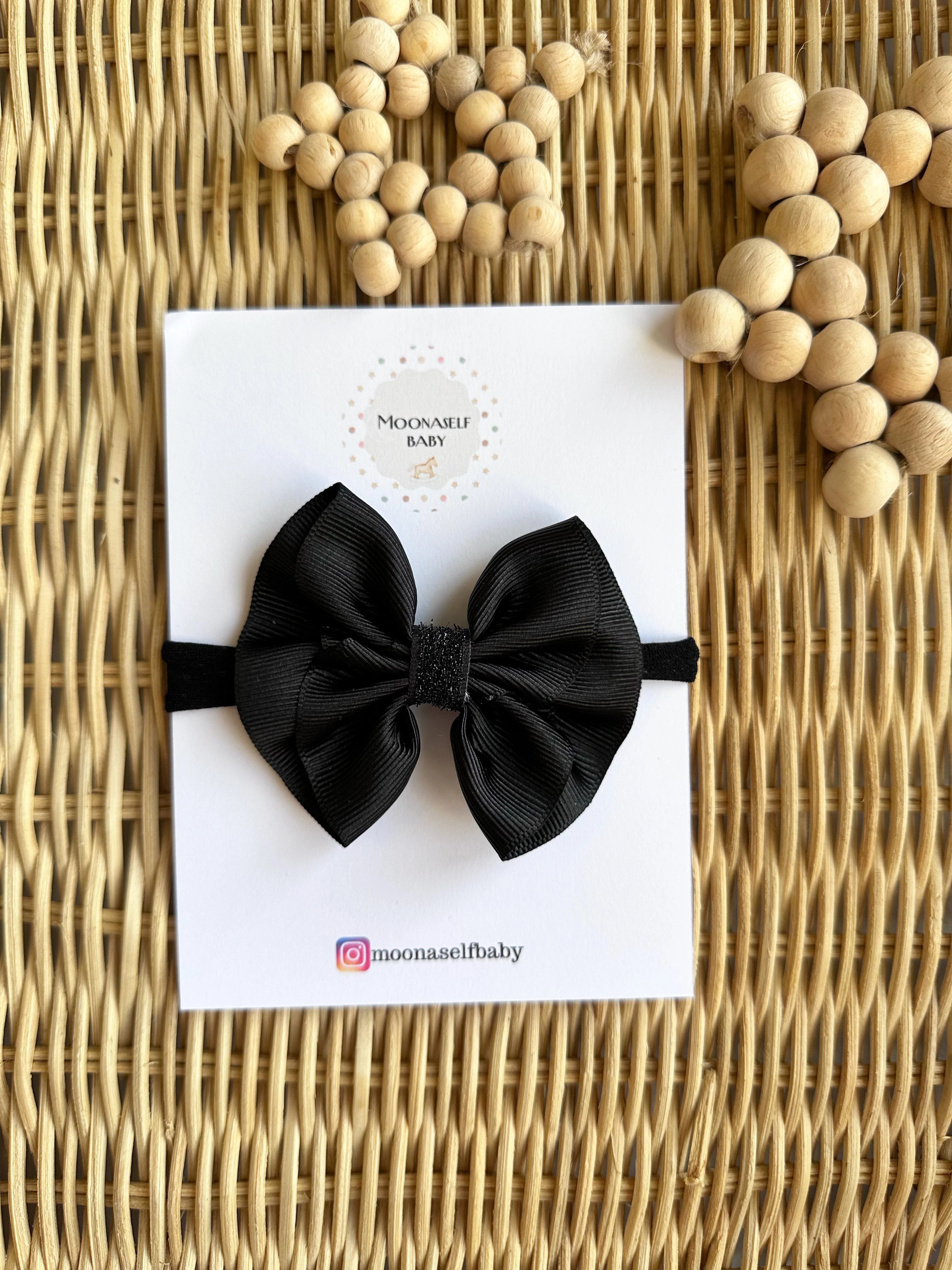 Kız Bebek Siyah Fiyonk Bandana