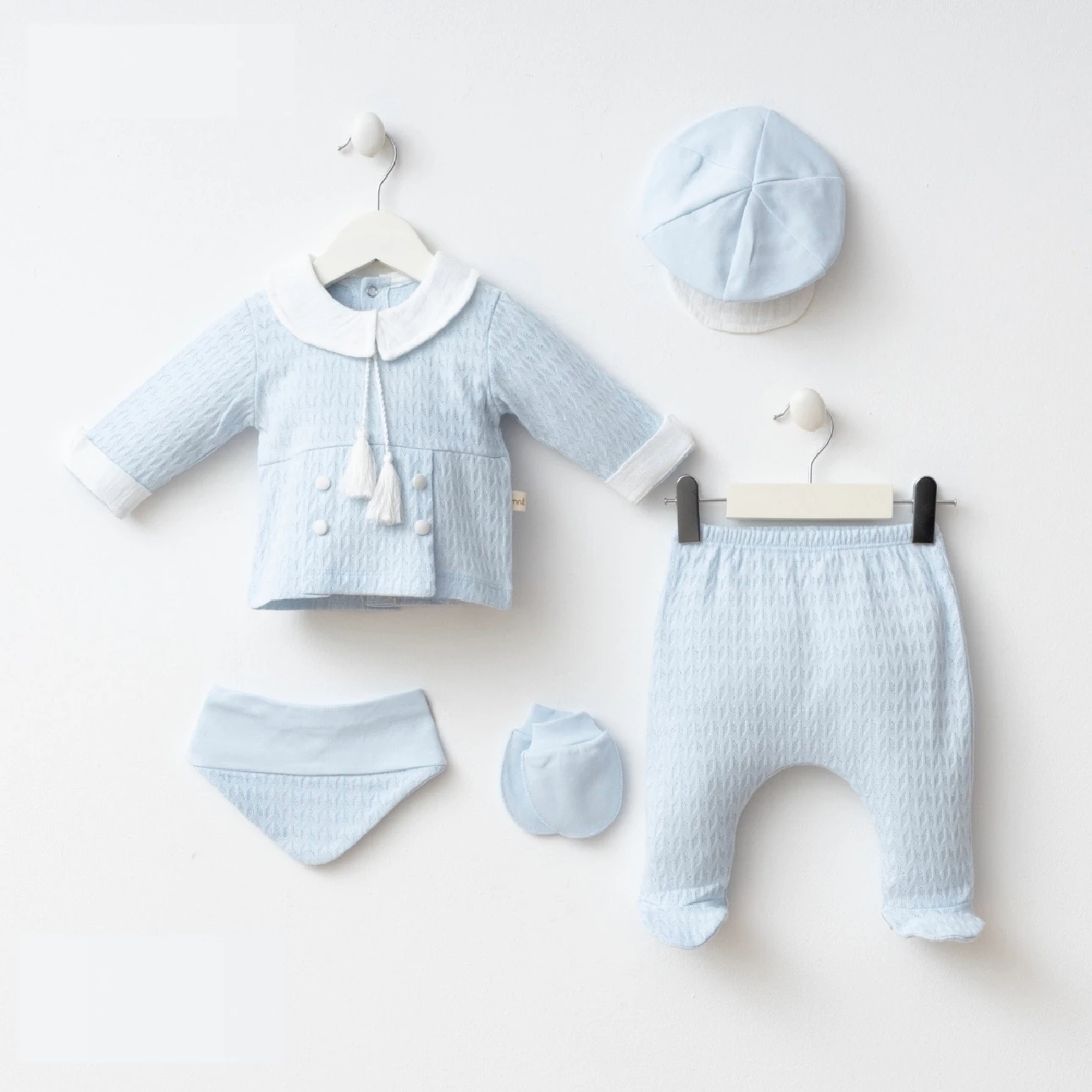 Moon Baby Organik Pamuklu Alexander 5li Set - Mavi