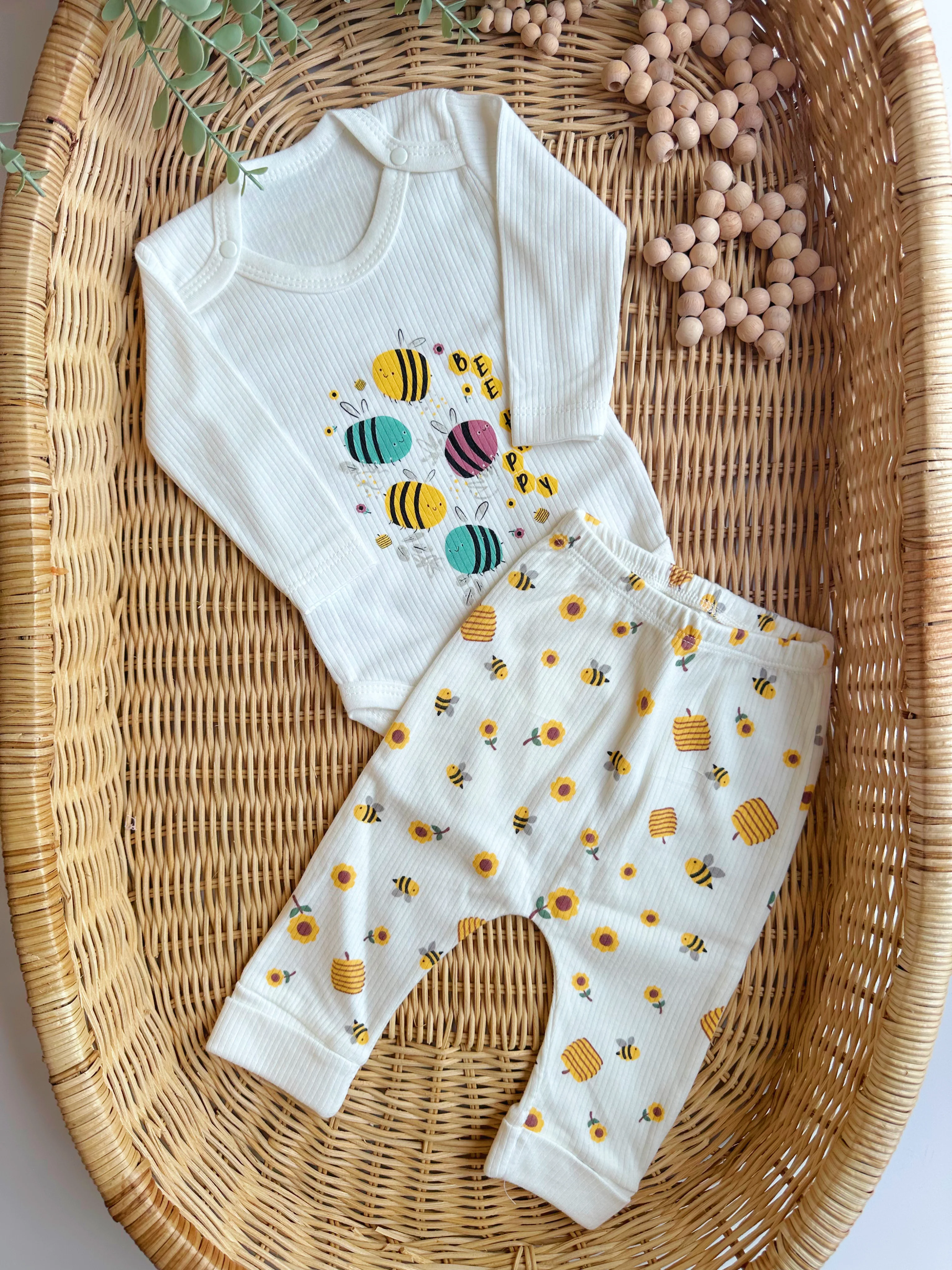 MOONASELF BABY BEE HAPPY ARI DESENLİ BADİLİ TAKIM