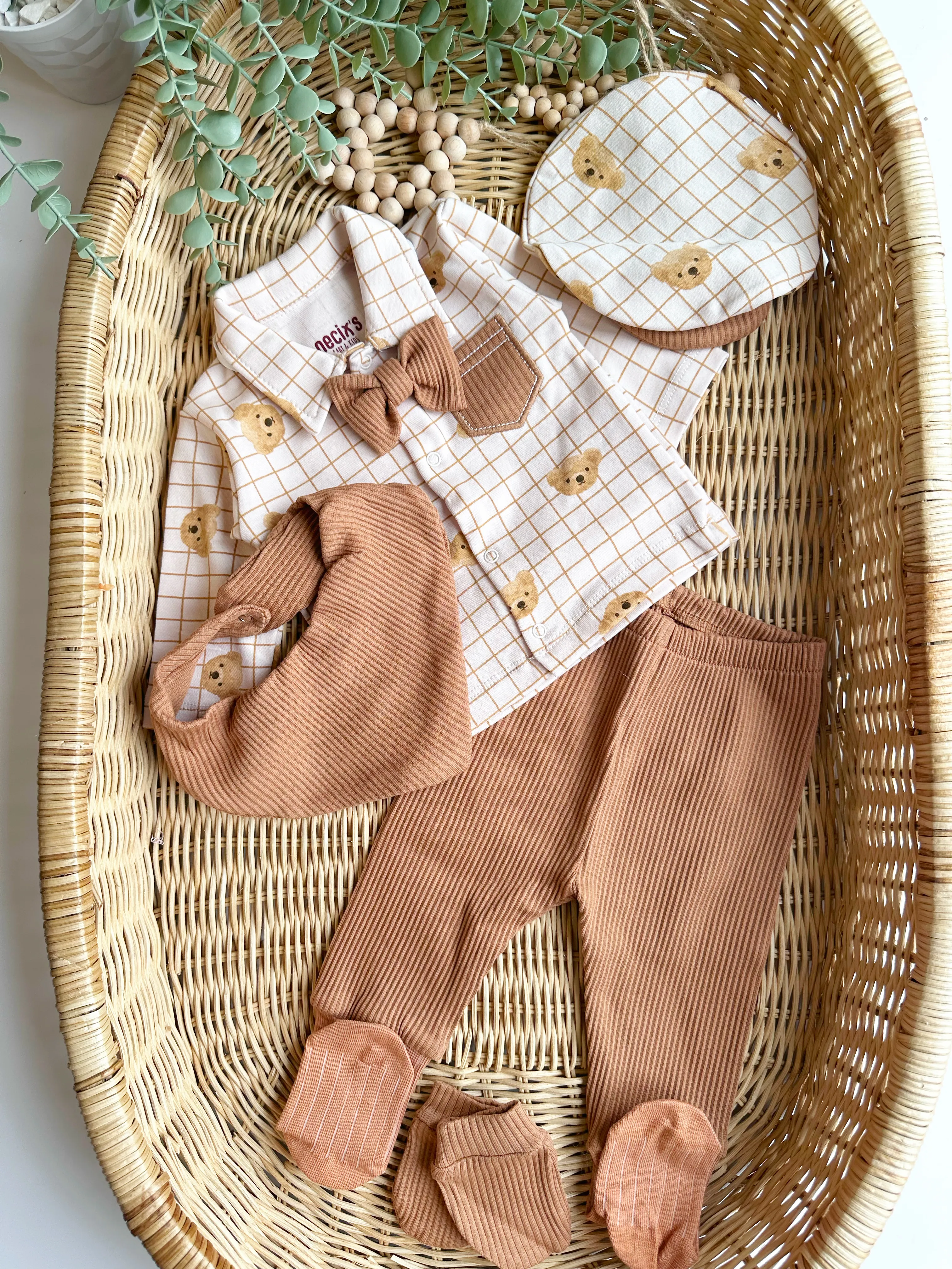 MİNİK AYICIK DESENLİ 5'Lİ TAKIM