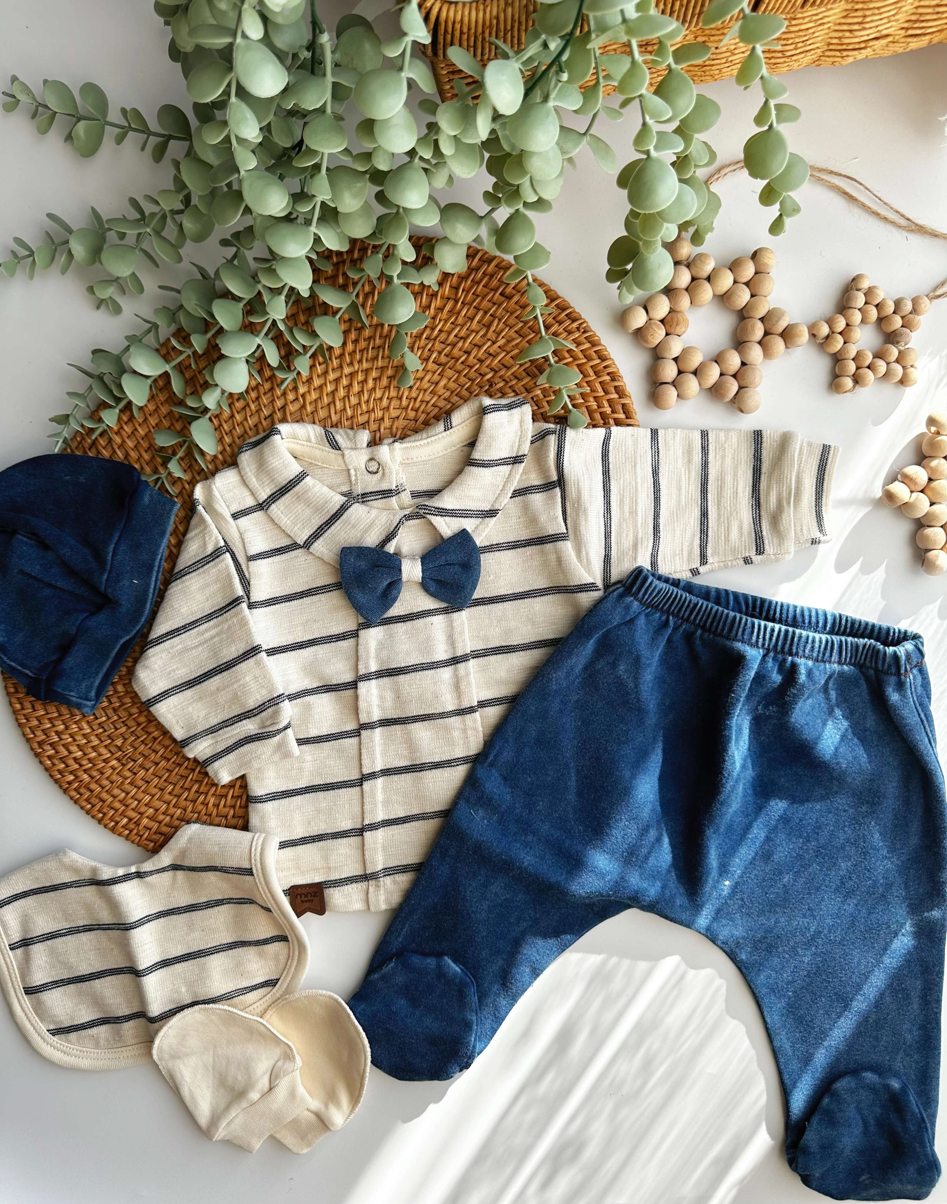 AY ÇİZGİLİ PAPYONLU 5'Lİ SET