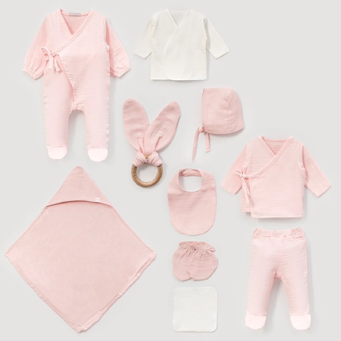 Moonaself Baby Kız Bebek 0-3 Ay 10lu Müslin Set