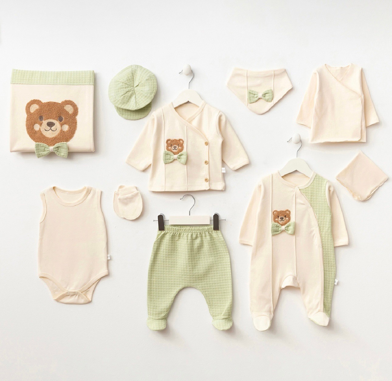 MOONASELF BABY 0-3 AY ERKEK BEBEK AYICIK SÜZENELİ 10LU SET