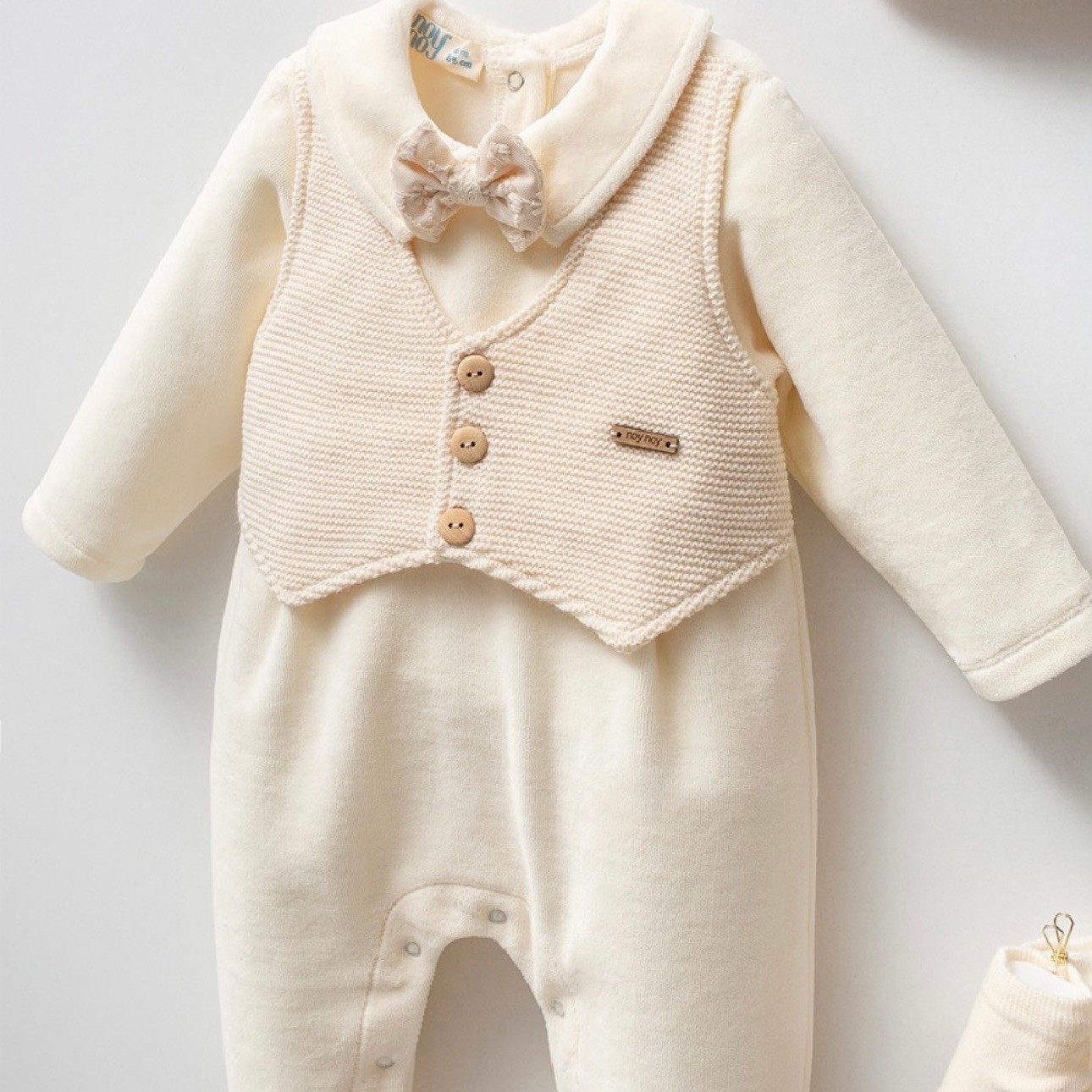 Moonaself Baby Triko Yelek Kadife Tulum Takım
