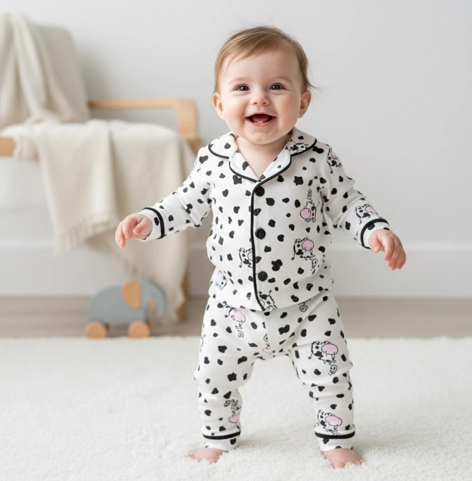 Moon Baby Unısex Mılks Pamuk Kumaşlı Pijama Takım