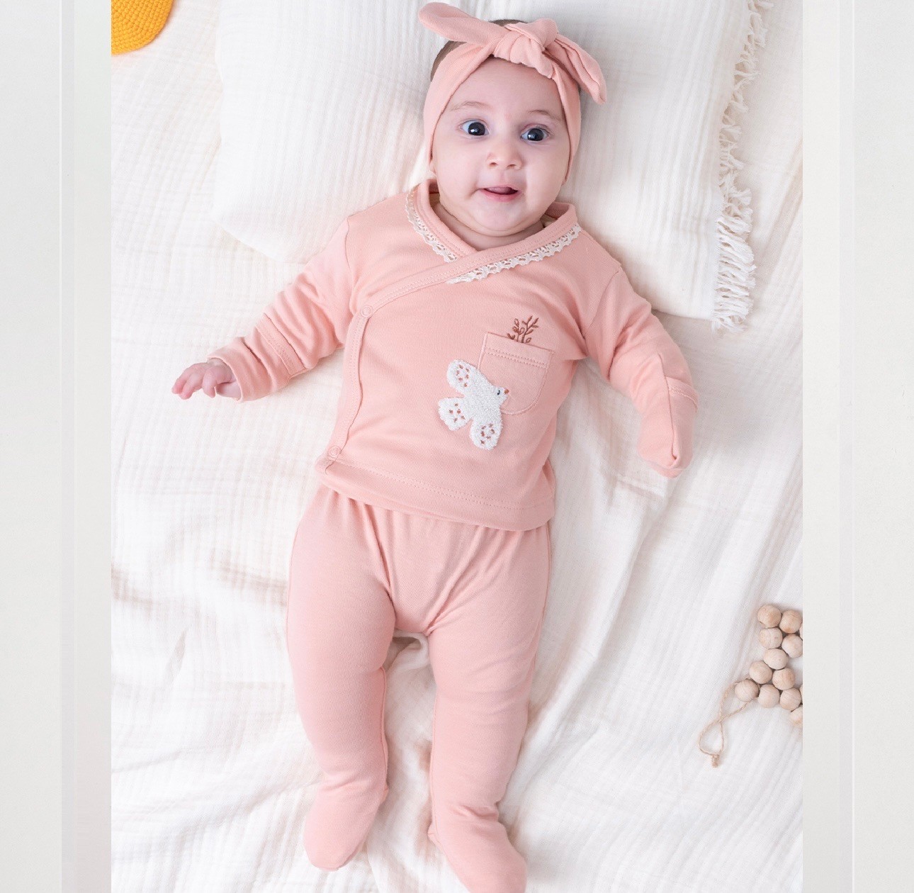 Moonaself Baby 0-3 Ay Kuş Süzeneli Zıbın Set
