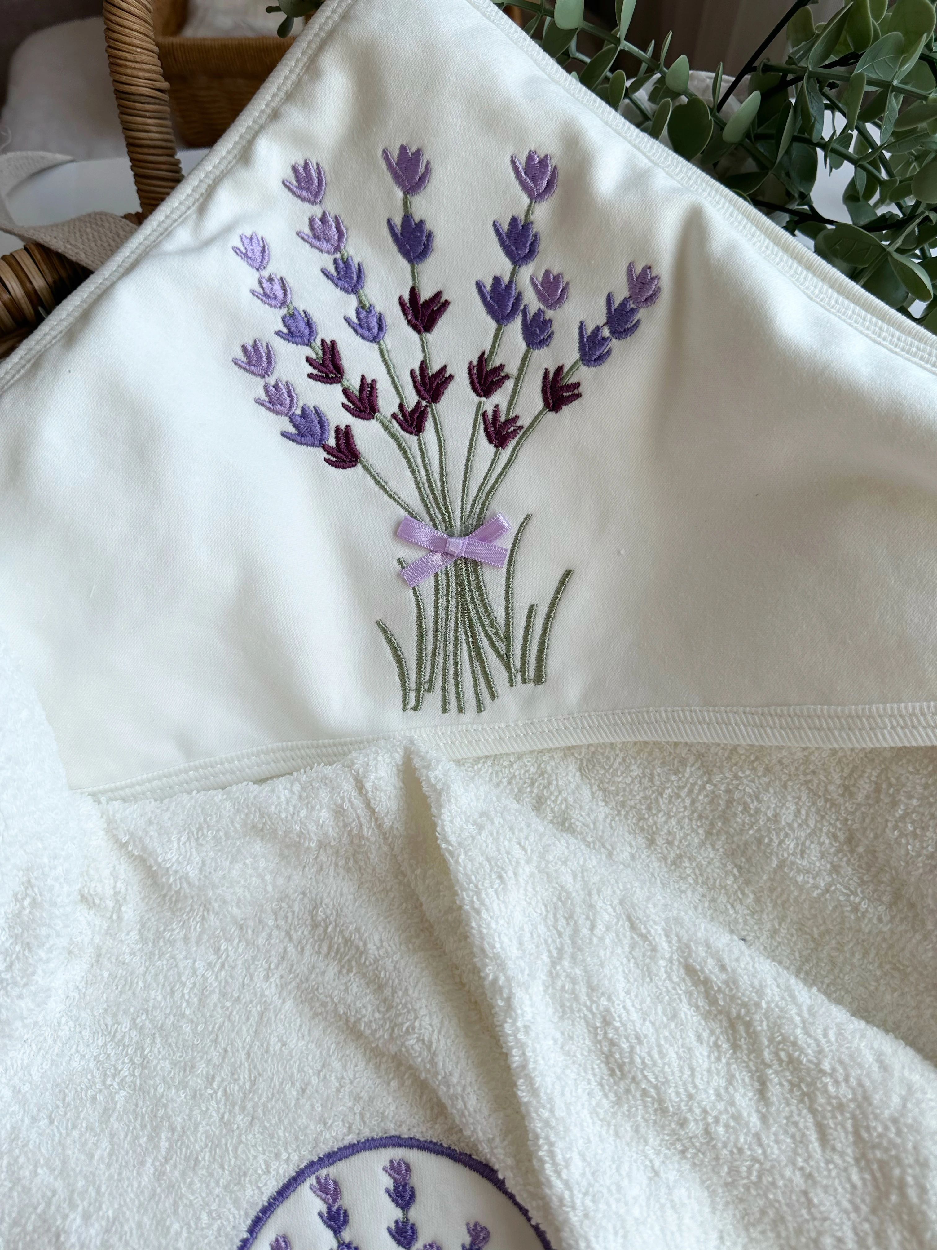 Moon Baby Lavanta Nakışlı Bornoz Set