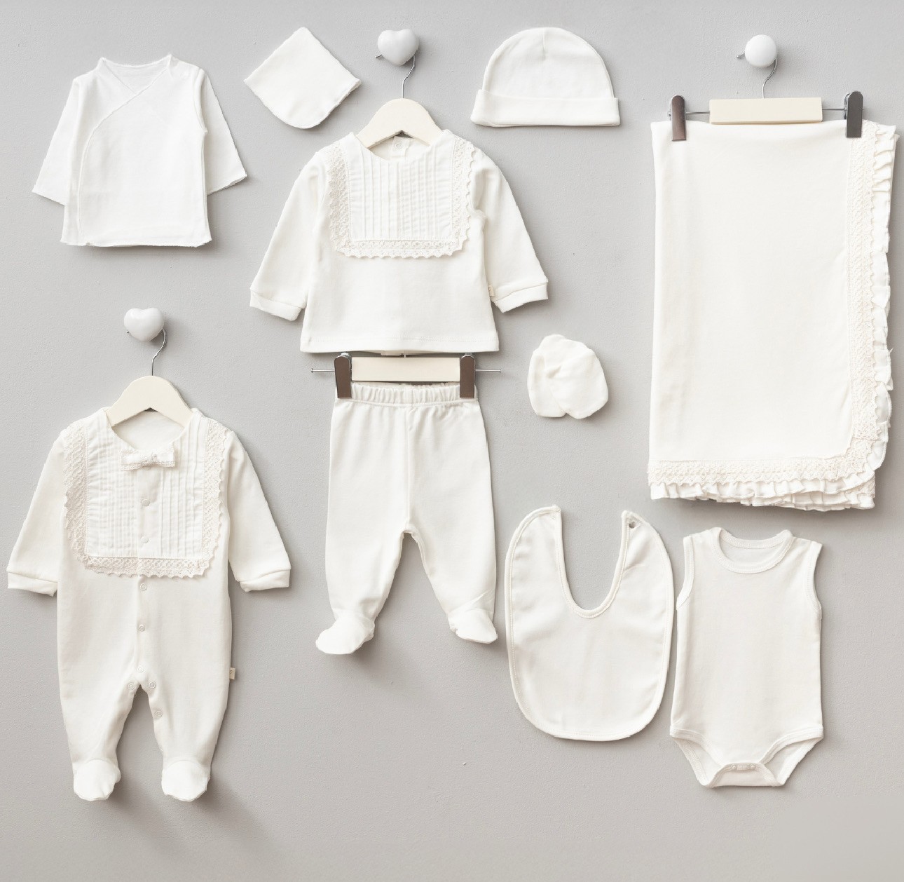 Moonaself Baby 0-3 Ay Nervürlü Kopanakili 10lu Set