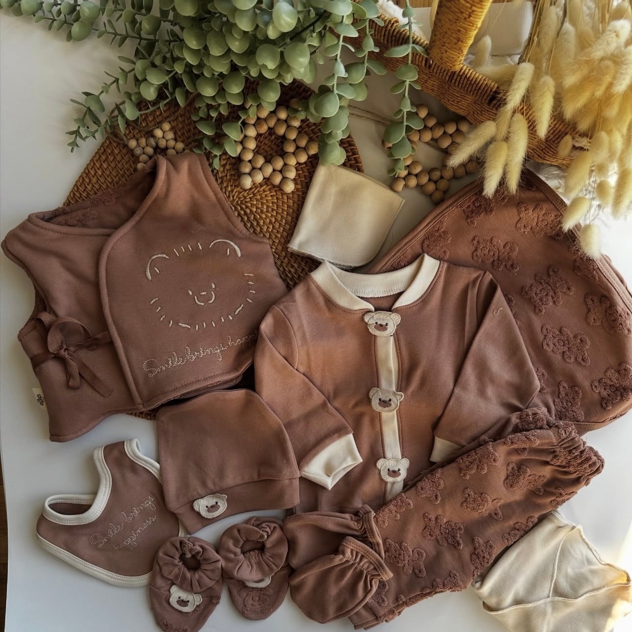 Moonaself Baby 0-3 Ay Ayıcıklı Jakarlı 10lu Set