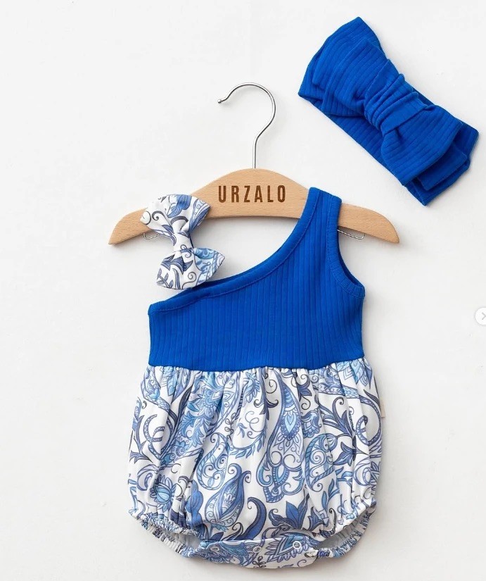 Moonaself Baby Kız Bebek Tek Omuz Kurdeleli Romper