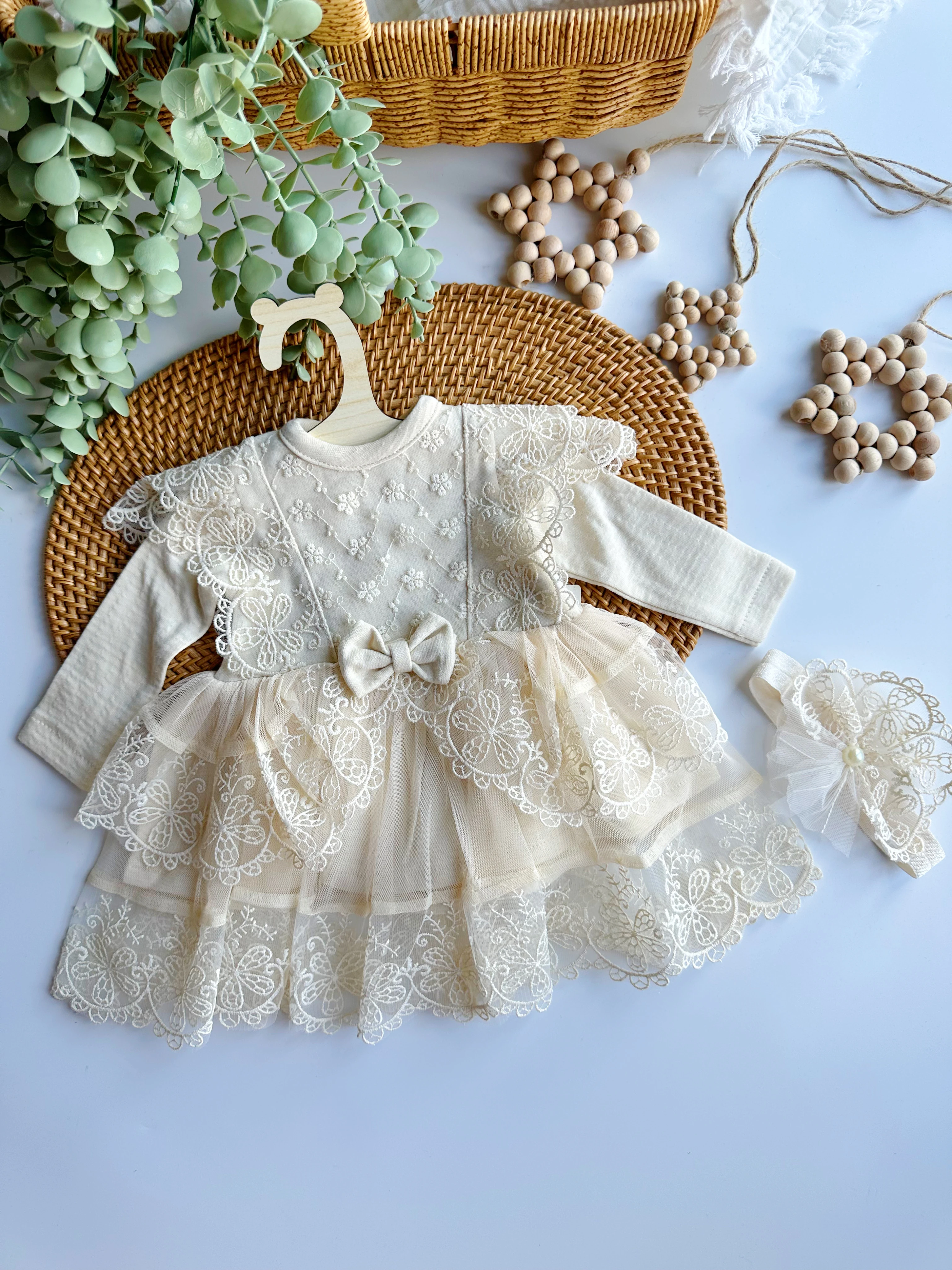 Moonaself Baby Kız Bebek Dantelli Elbise