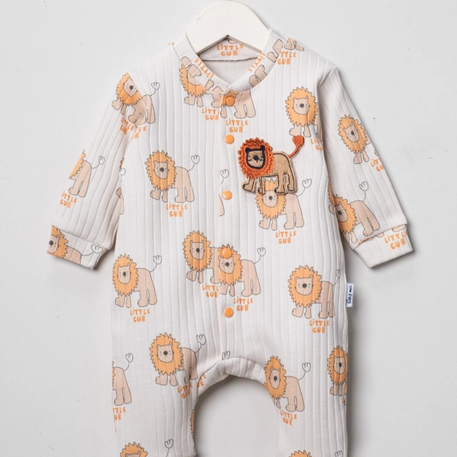 Moon Baby Organik Pamuk Kumaşlı Aslanlı Patikli Tulum