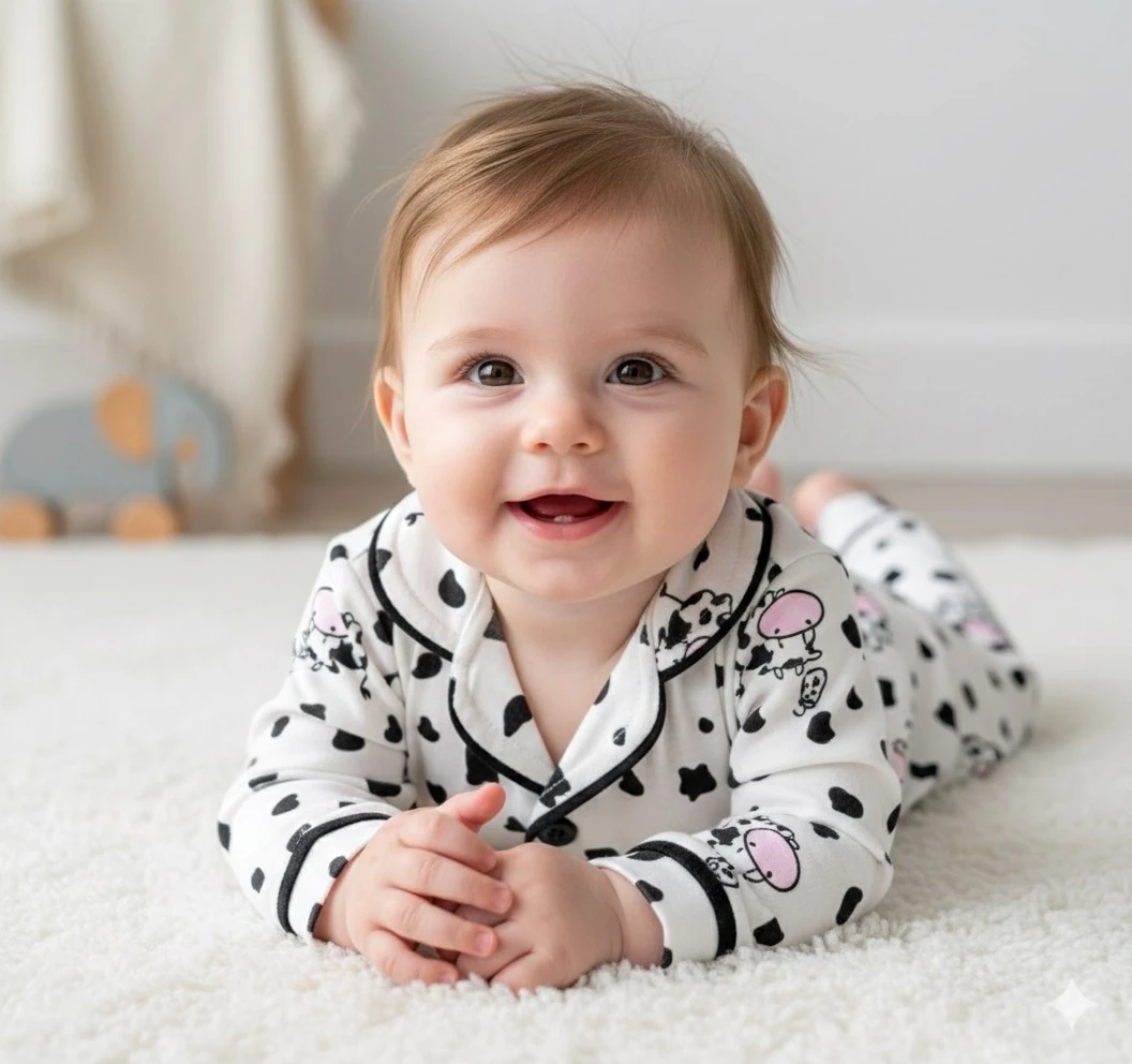 Moon Baby Unısex Mılks Pamuk Kumaşlı Pijama Takım