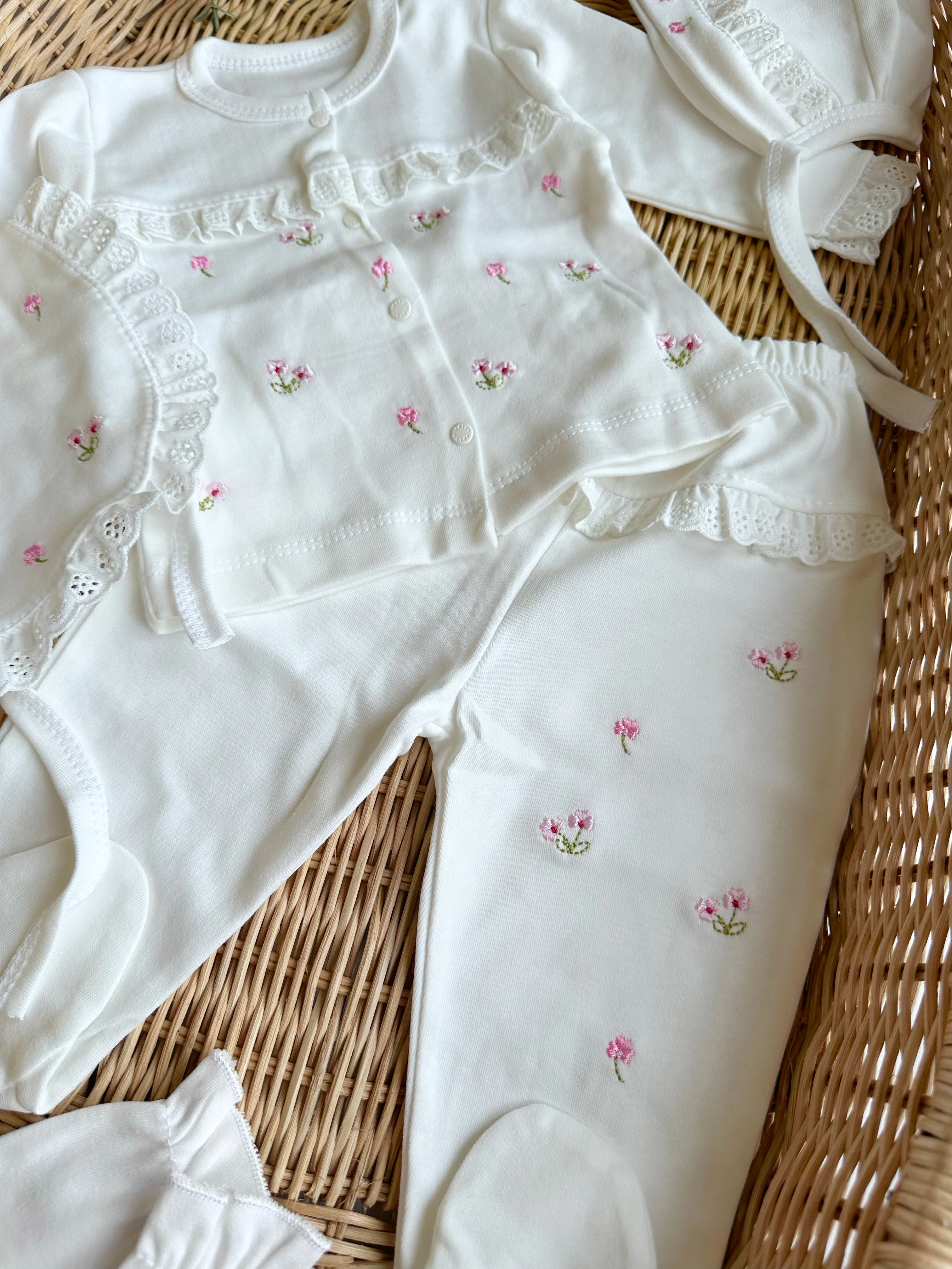 Moonaself Baby Organik Pamuklu Çıtır Çiçekli 5li Set