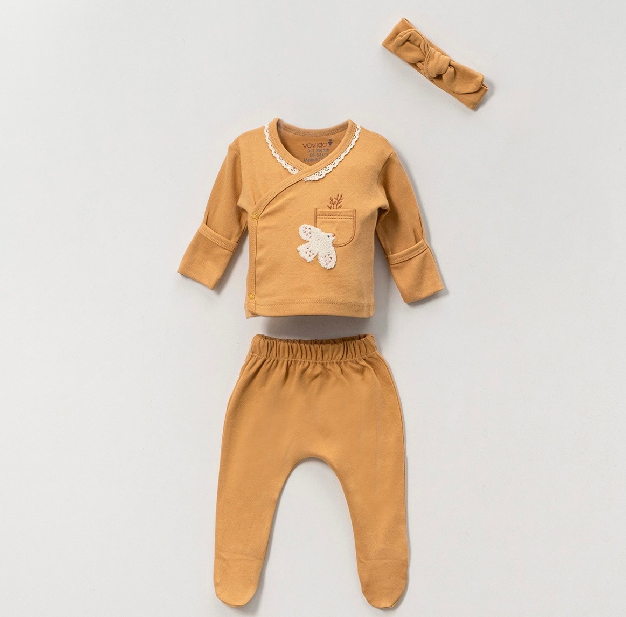 Moonaself Baby 0-3 Ay Kuş Süzeneli Zıbın Set