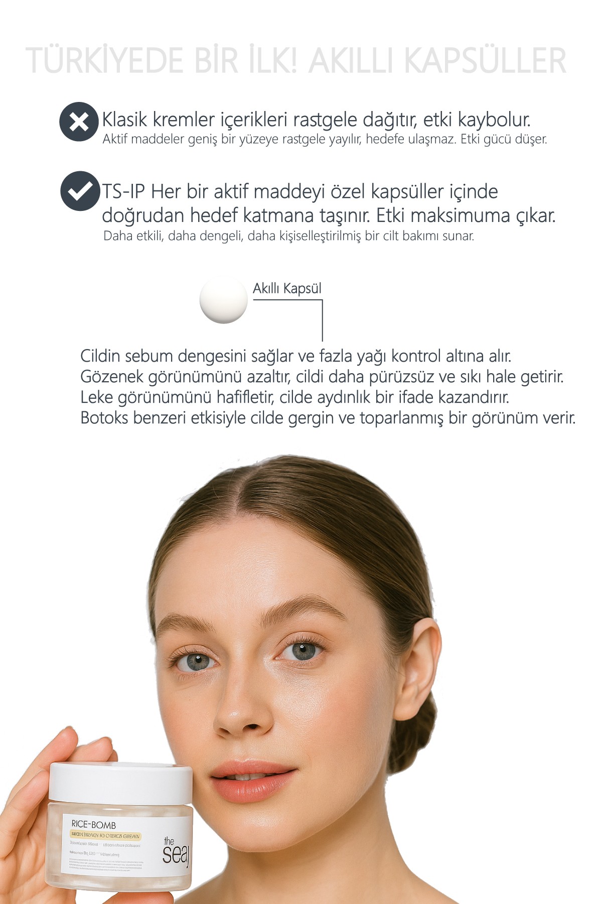 Akıllı Kapsül Krem – Arındırıcı & Aydınlatıcı Etki, Gözenek Sıkılaştırıcı | TS-IP™ Teknolojisi