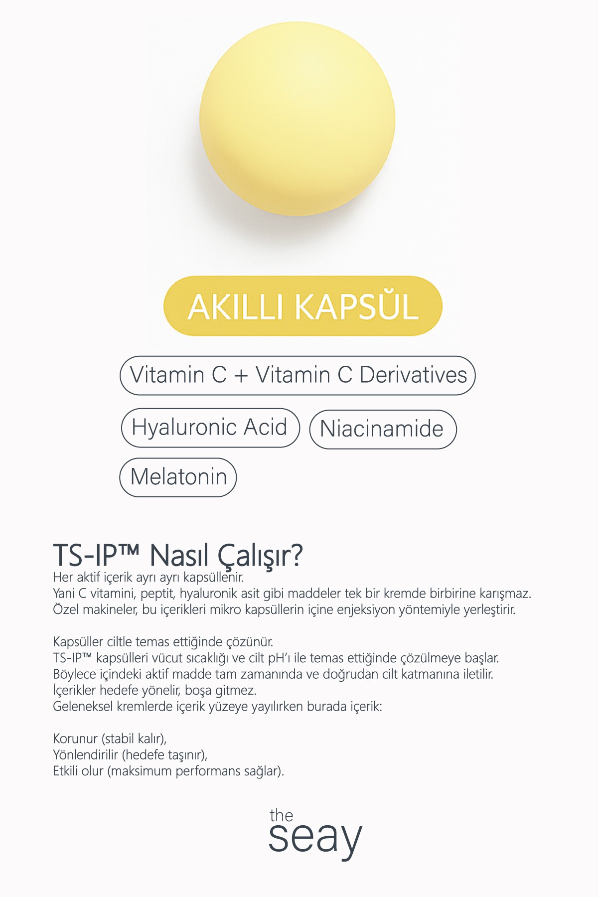Akıllı Kapsül Krem – Anında Aydınlık & Canlı Cilt, Leke Karşıtı, Yoğun Nem | TS-IP Teknolojisi