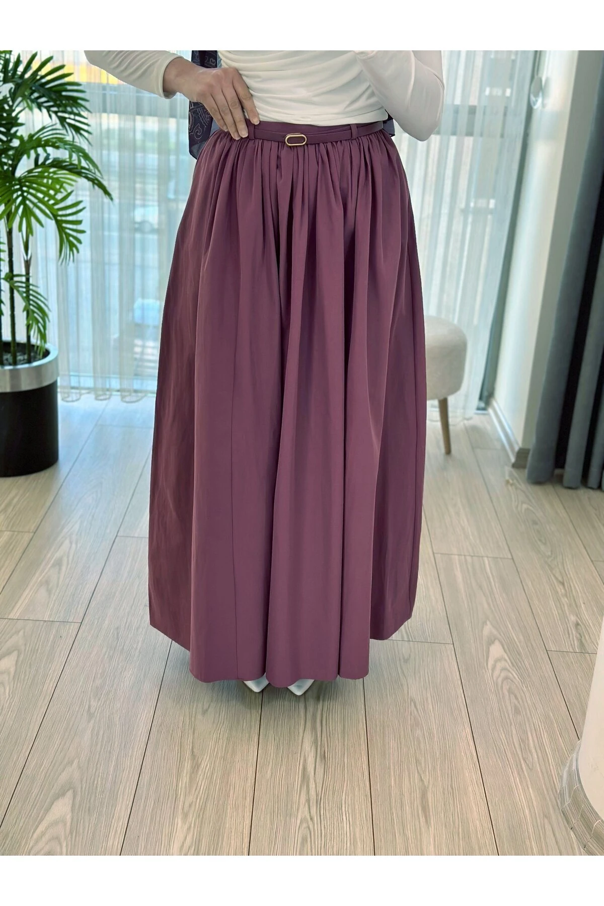 Rose Kadın Kemerli Uzun Etek