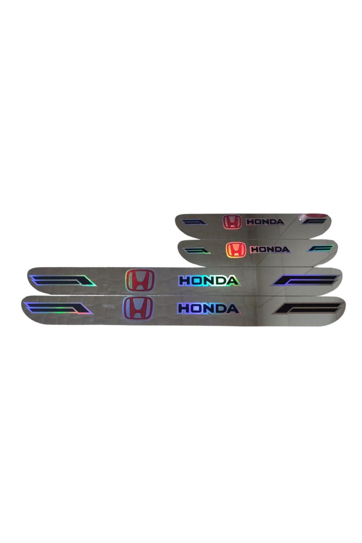 Honda Hologram Logolu Araca Özel Marka Logolu Aynalı Kapı Eşiği Koruyucu Yapıştırma 4'lü Set