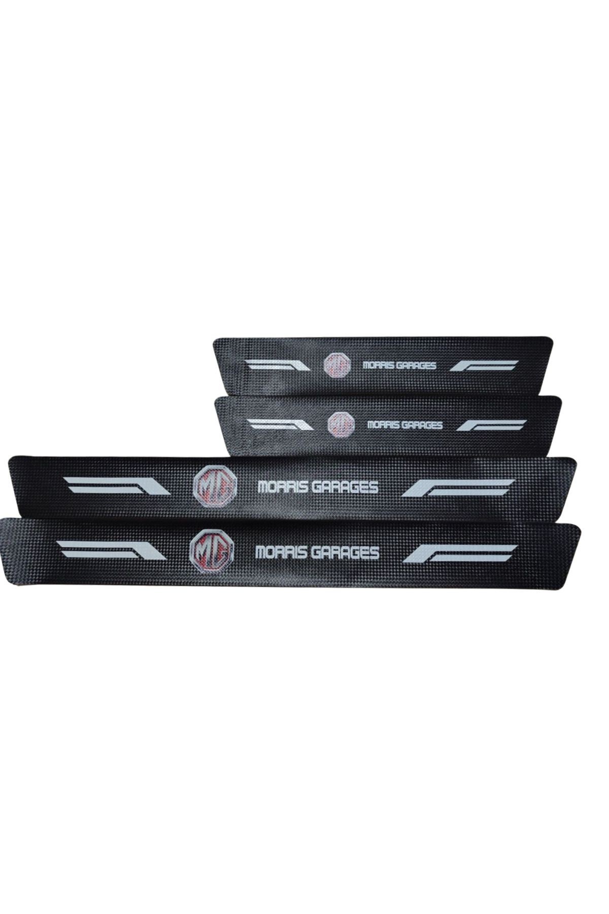 MG Logolu Karbon Kapı Eşiği Koruyucu Bant Folyo 4'lü Set Morris Garages