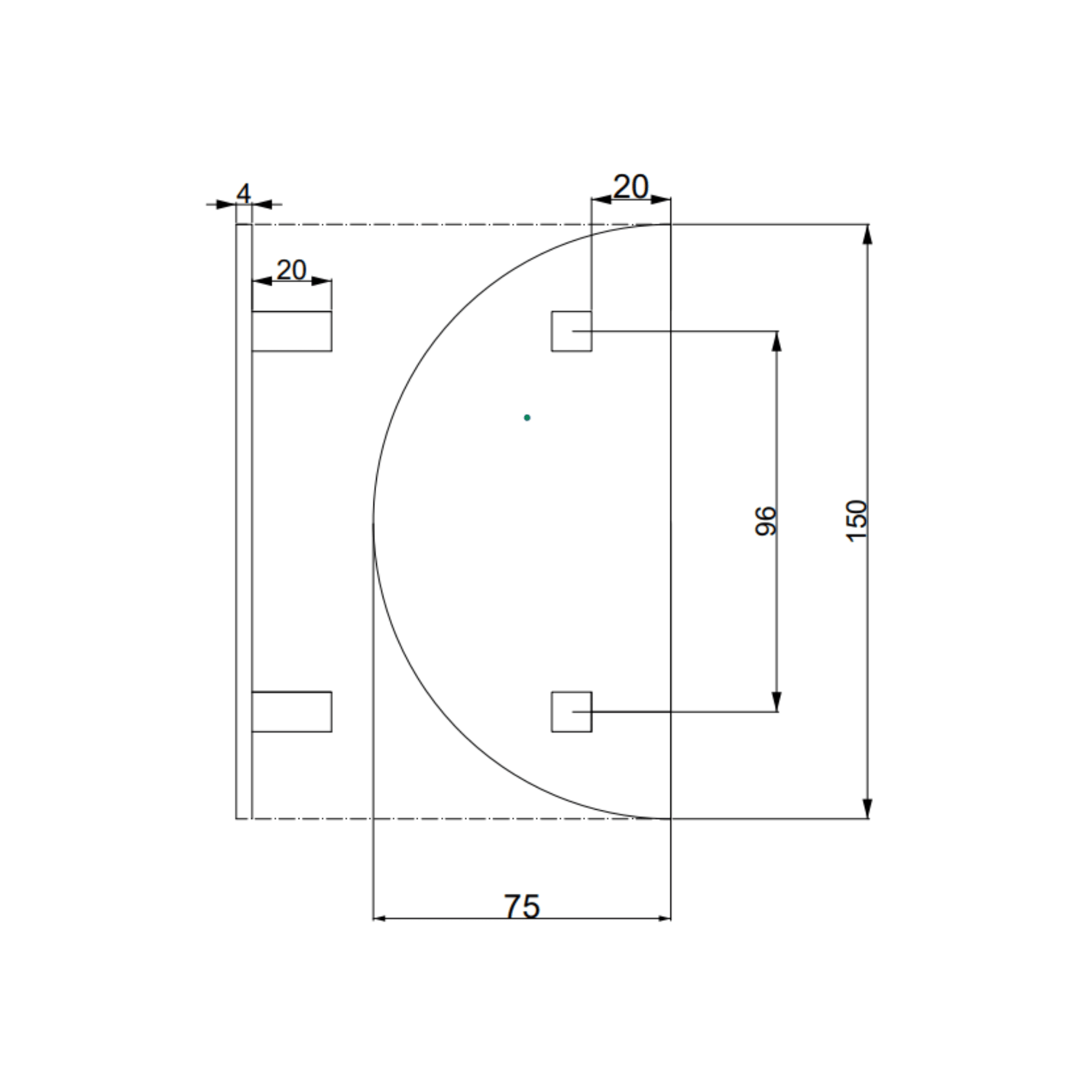 Hasır Yarımay Mobilya Kulp 15 cm - Altın Renk