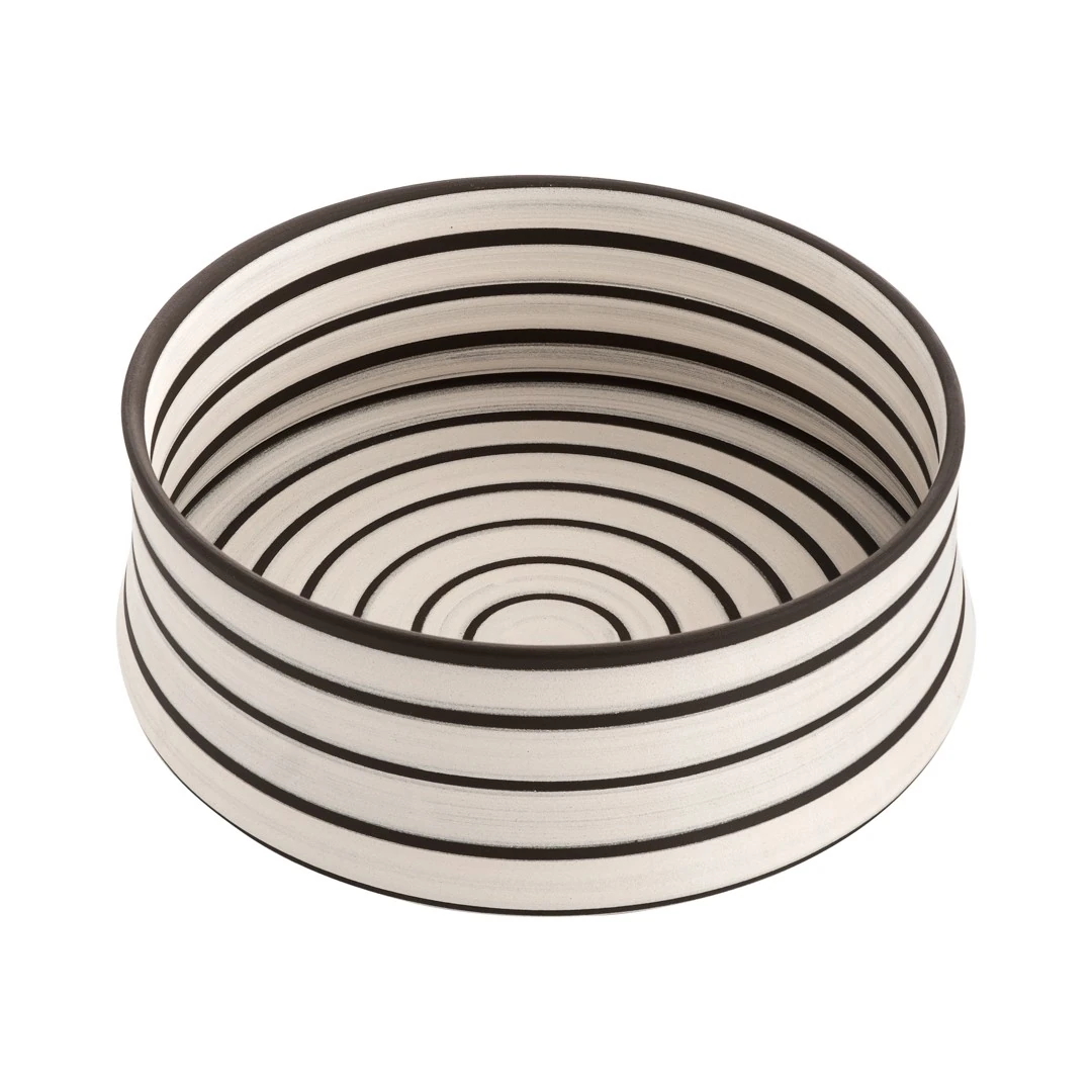 Ilussion Kiremit Çizgili Seramik Çanak