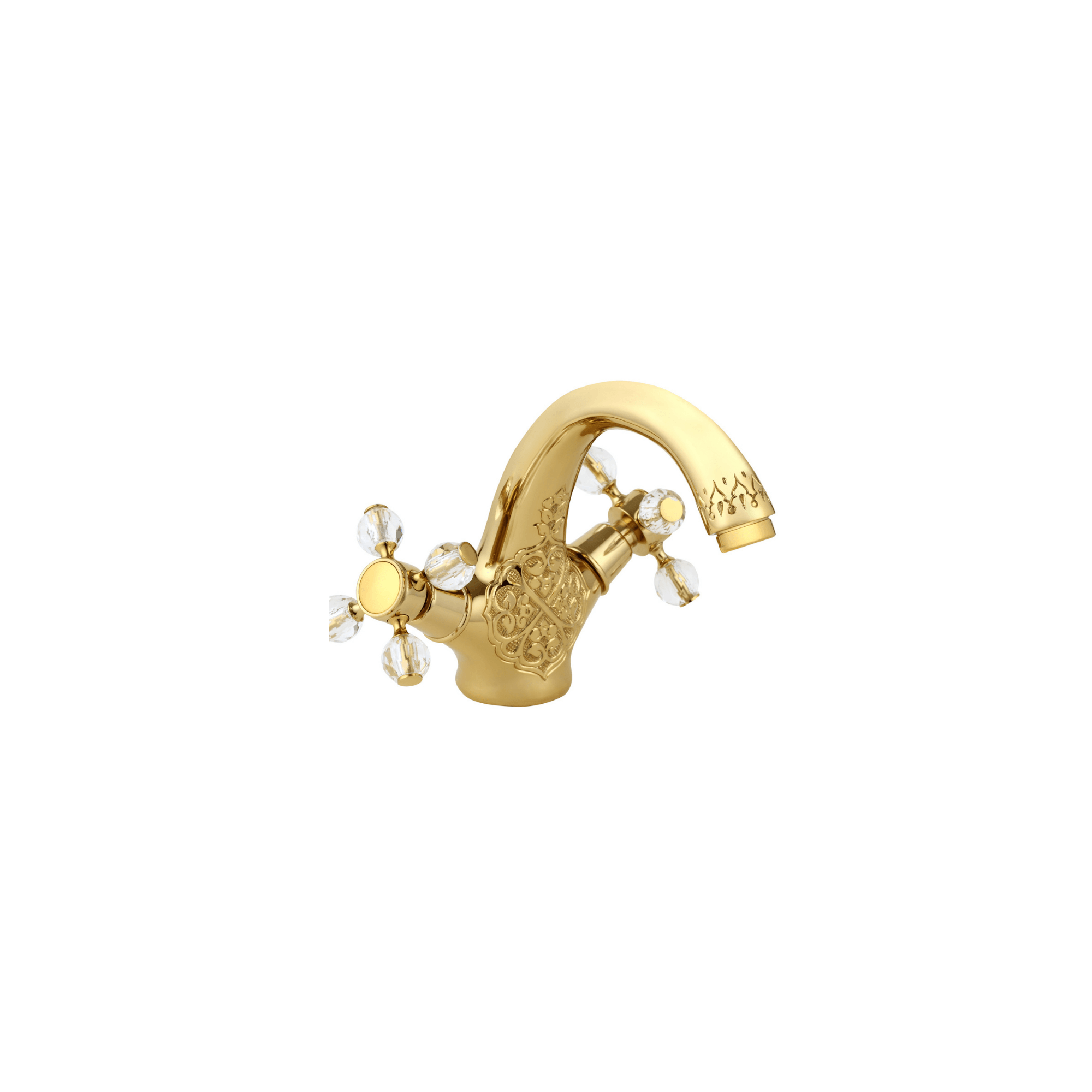 Blossom Crystal Washbasin Faucet 24 Karat Gold